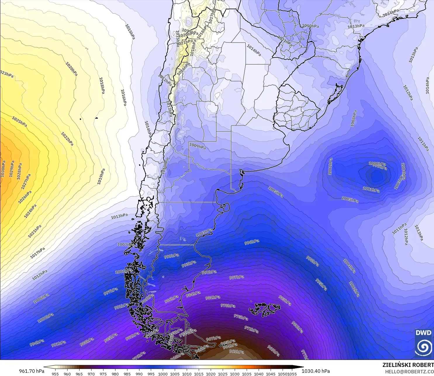 ICON model - Argentina, Pressure