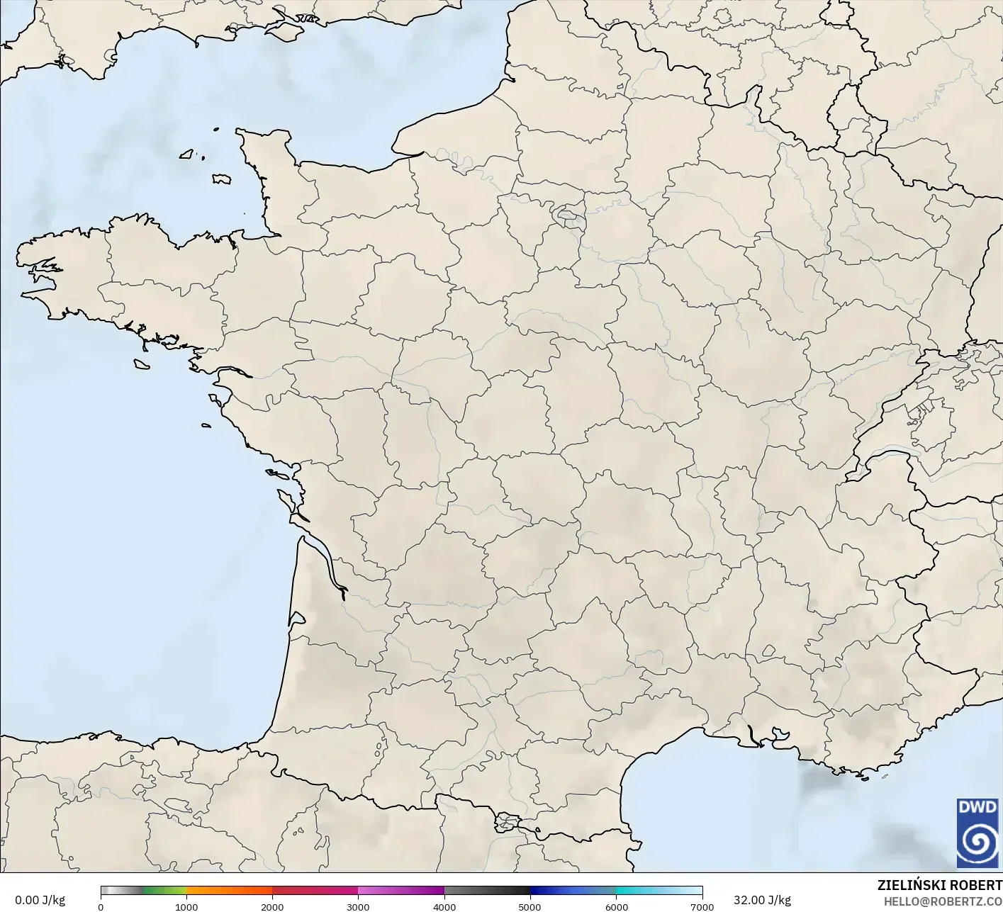 ICON model - France, CAPE