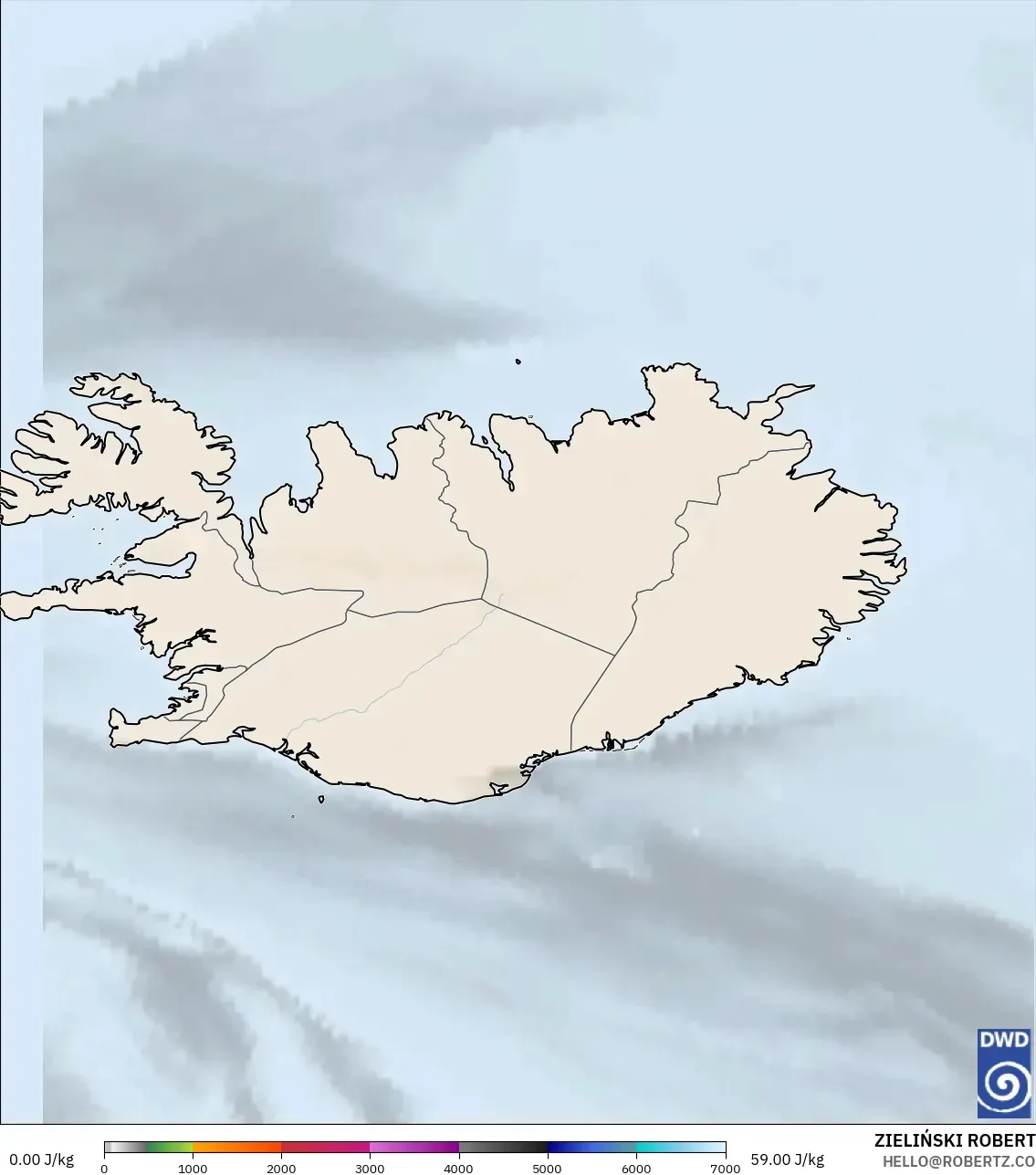 ICON model - Iceland, CAPE