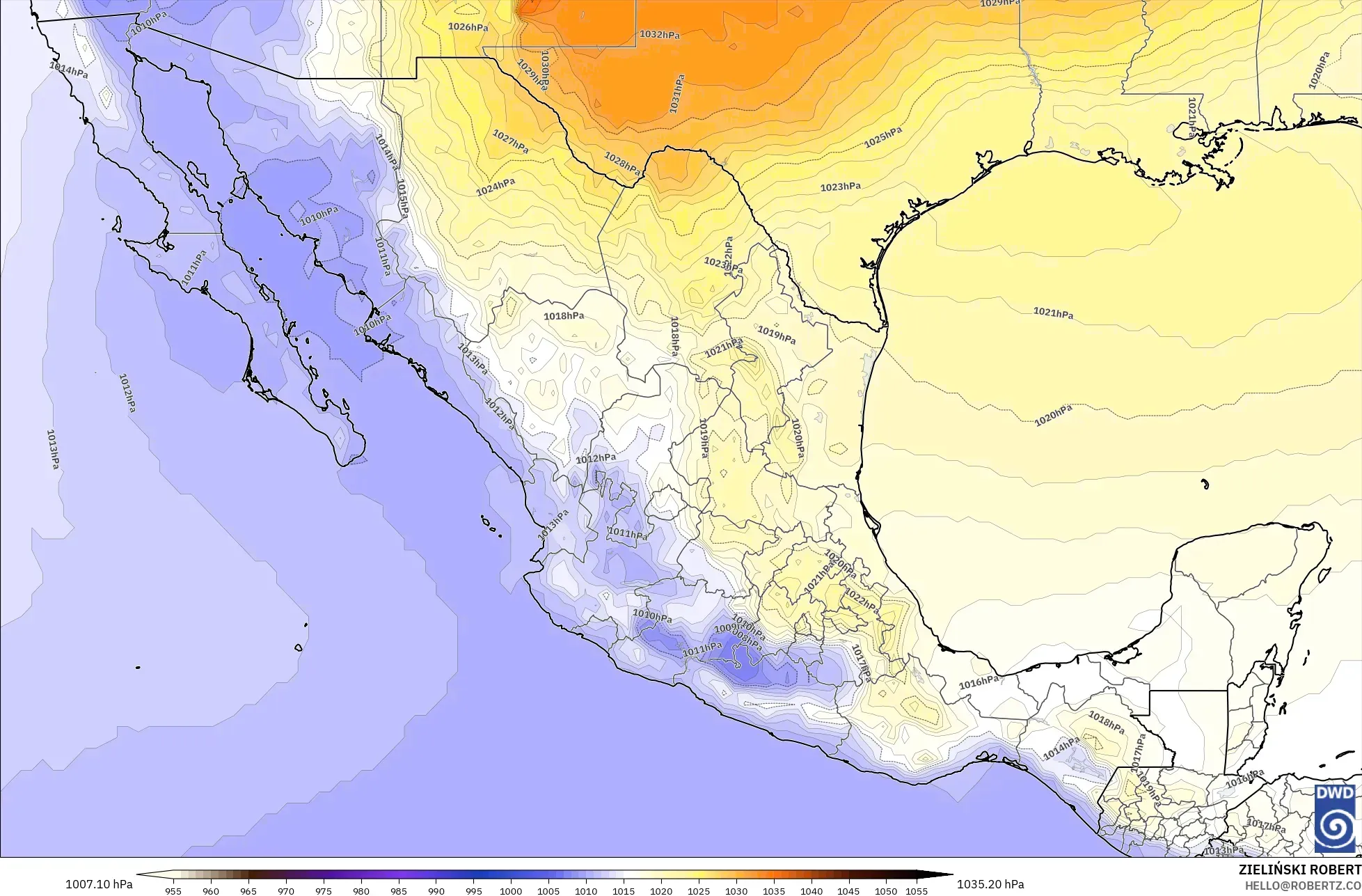 ICON model - Mexico, Pressure