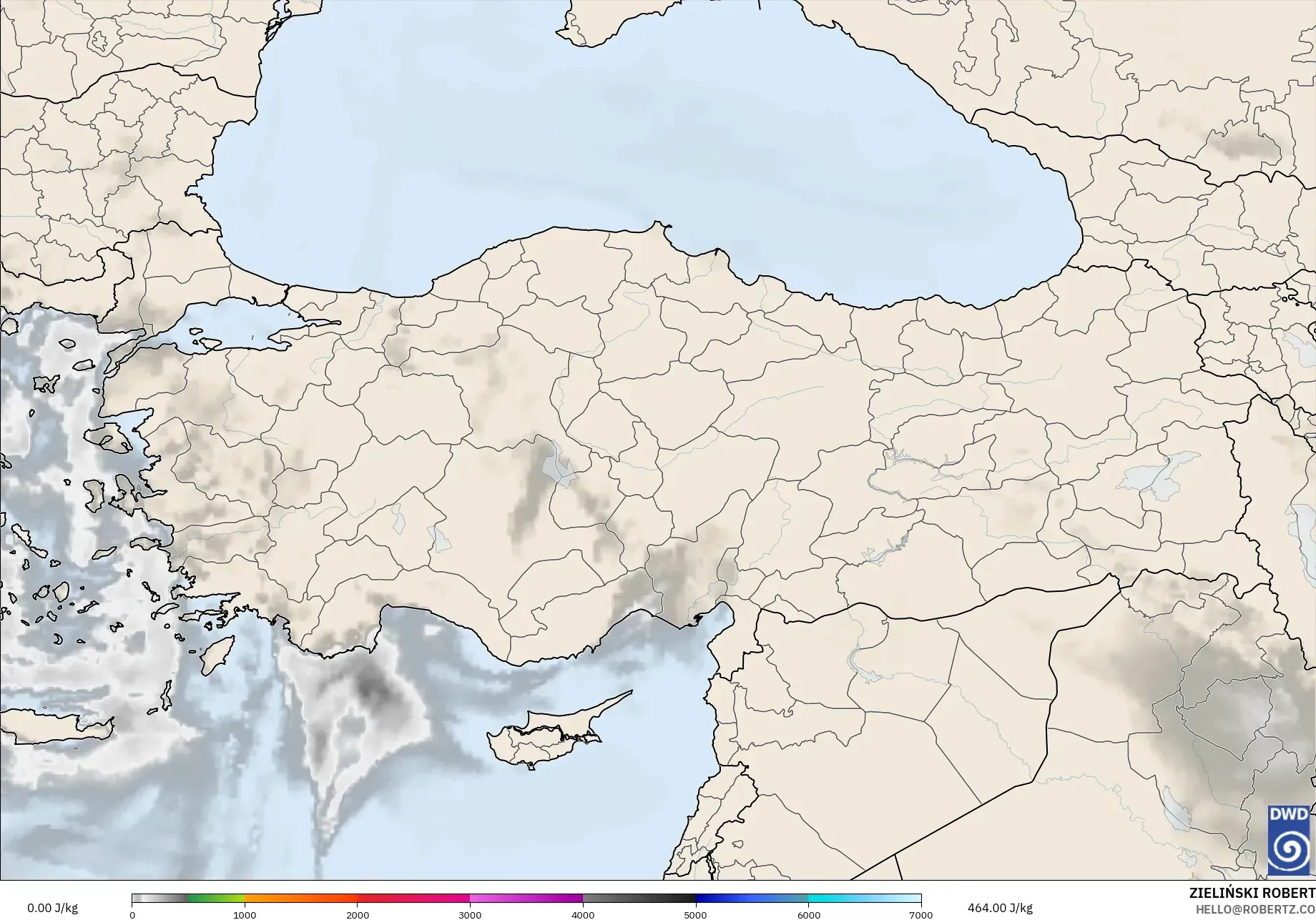 ICON model - Turkey, CAPE