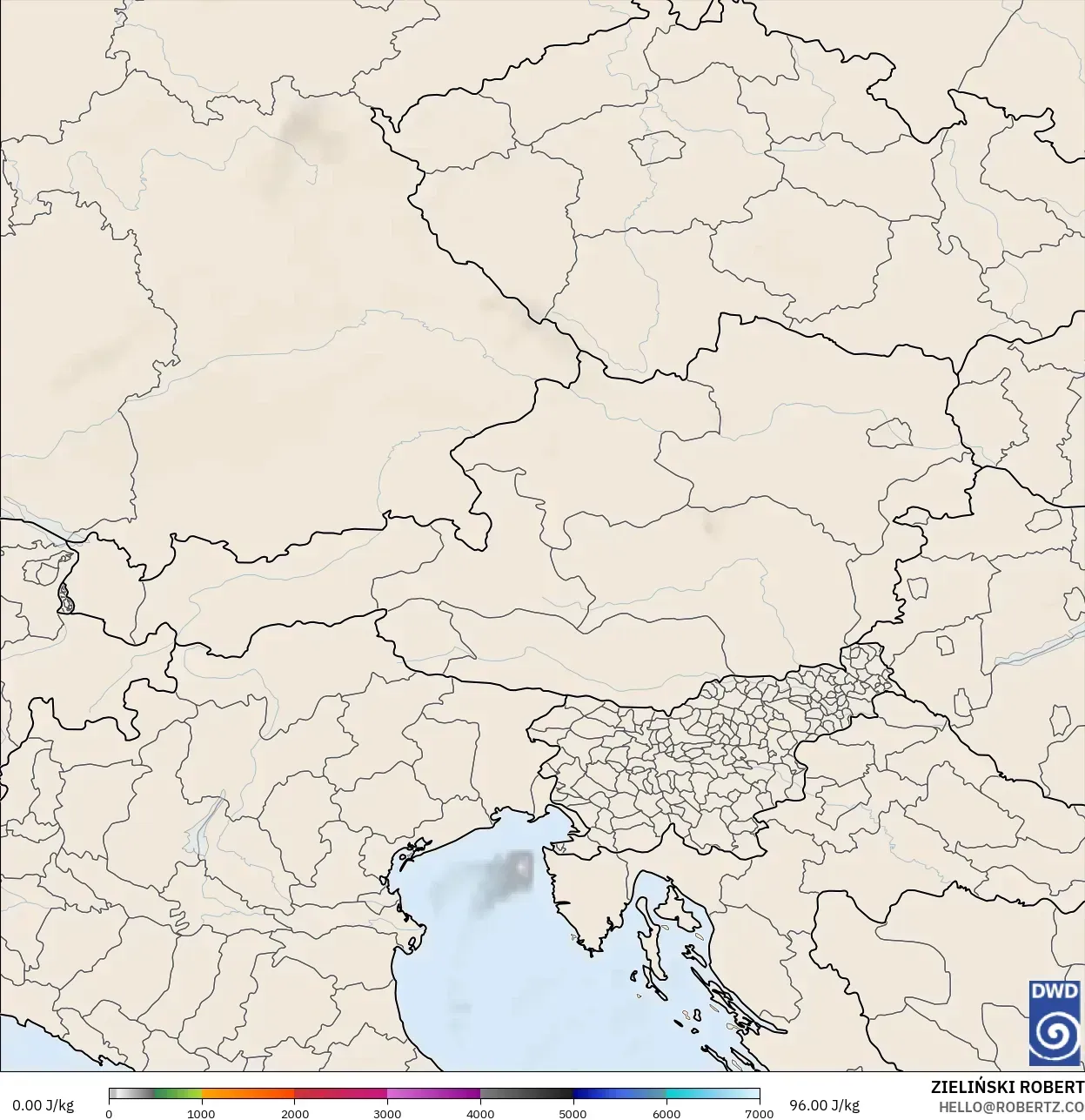 ICON model - Austria, CAPE