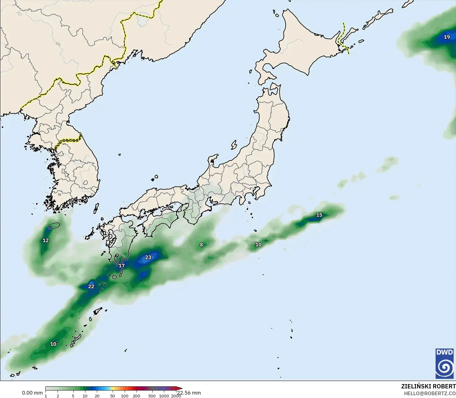 ICON model - Japan, Precipitation Accumulation