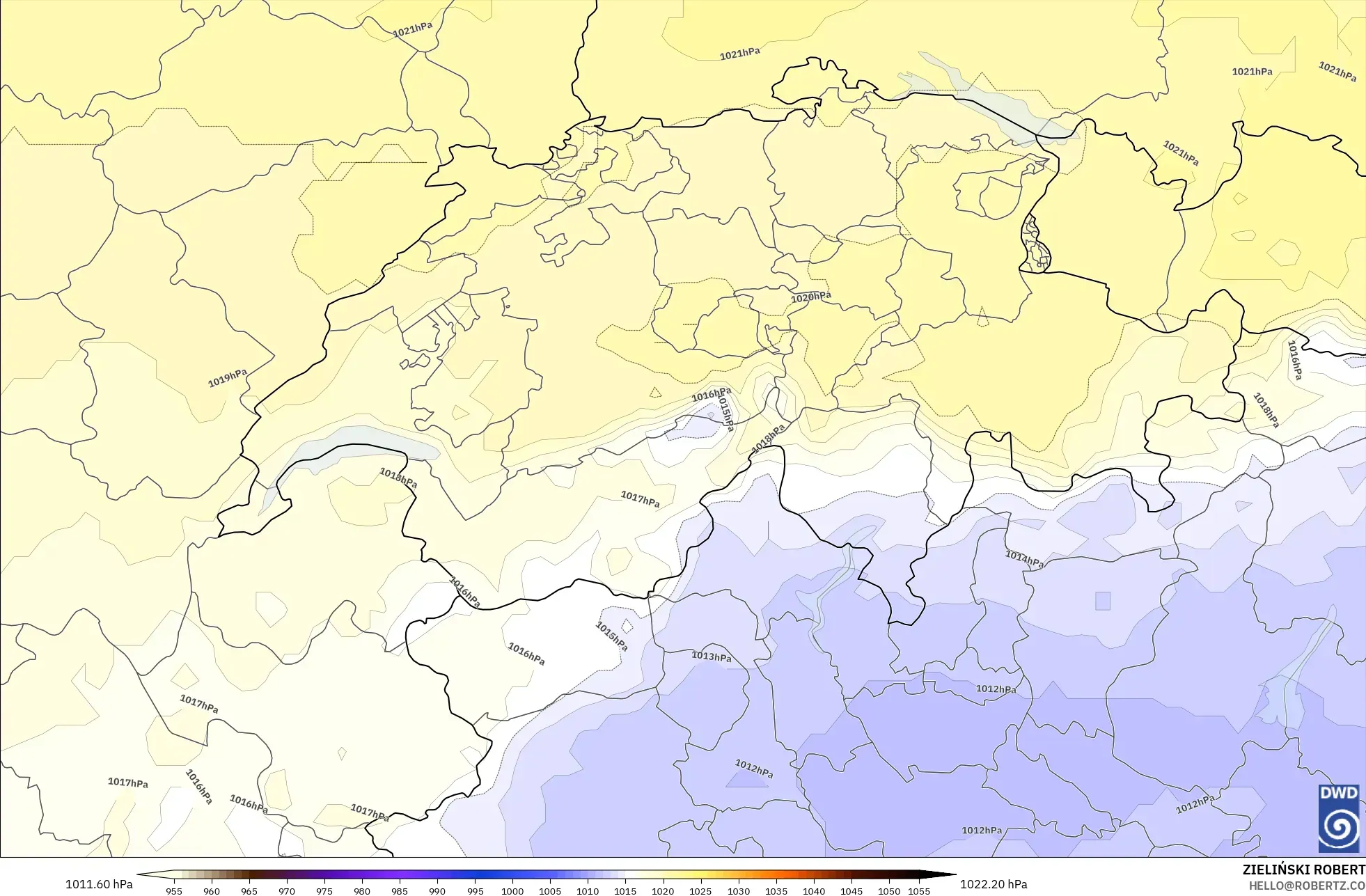 ICON model - Switzerland, Pressure