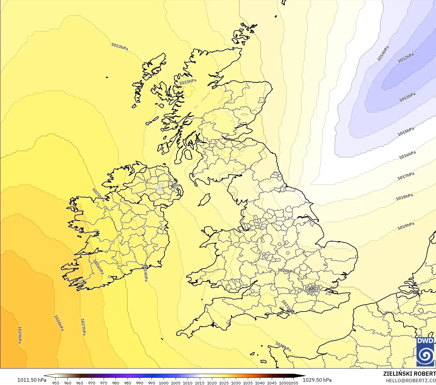 ICON model - United Kingdom, Pressure