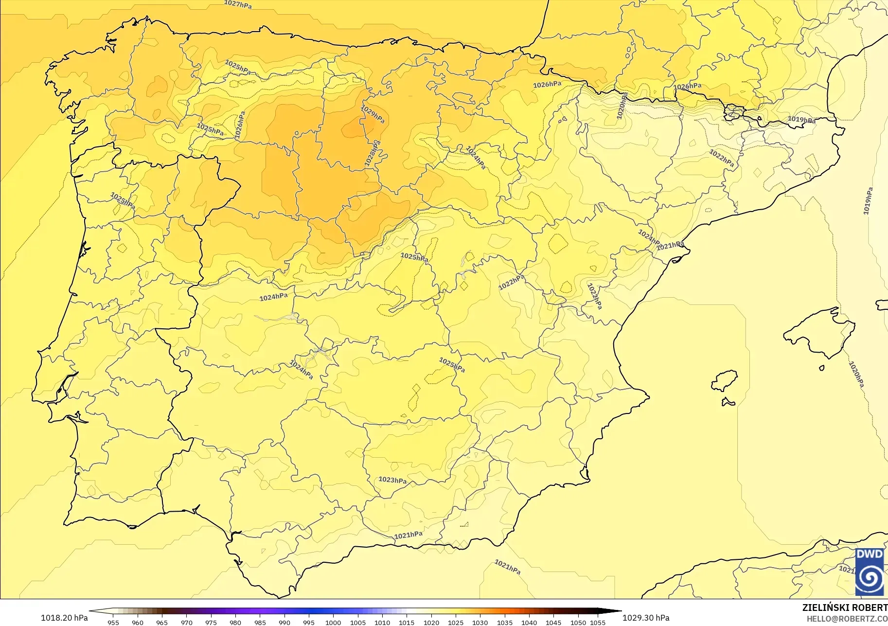 ICON model - Spain, Pressure