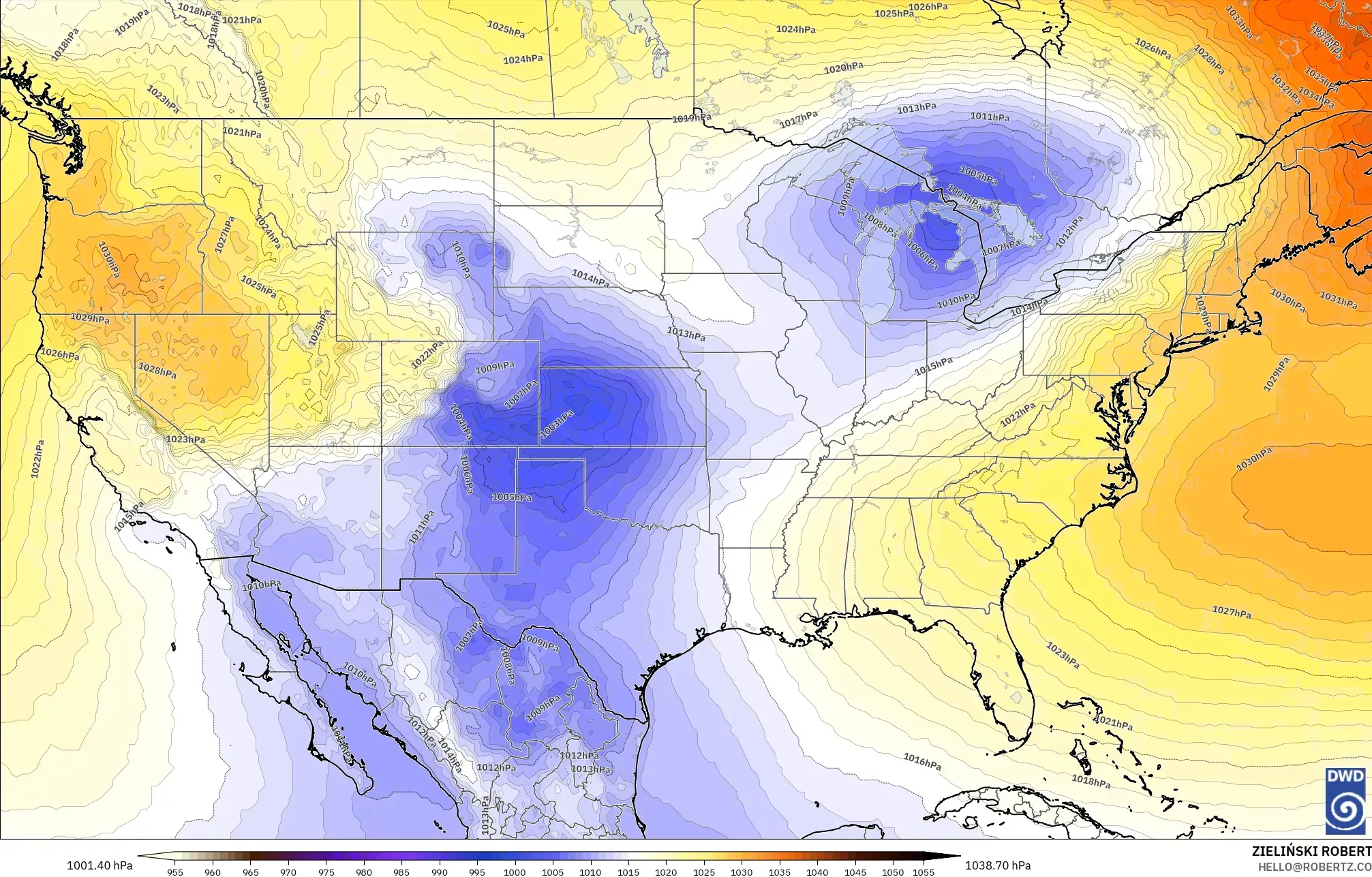 ICON model - United States, Pressure