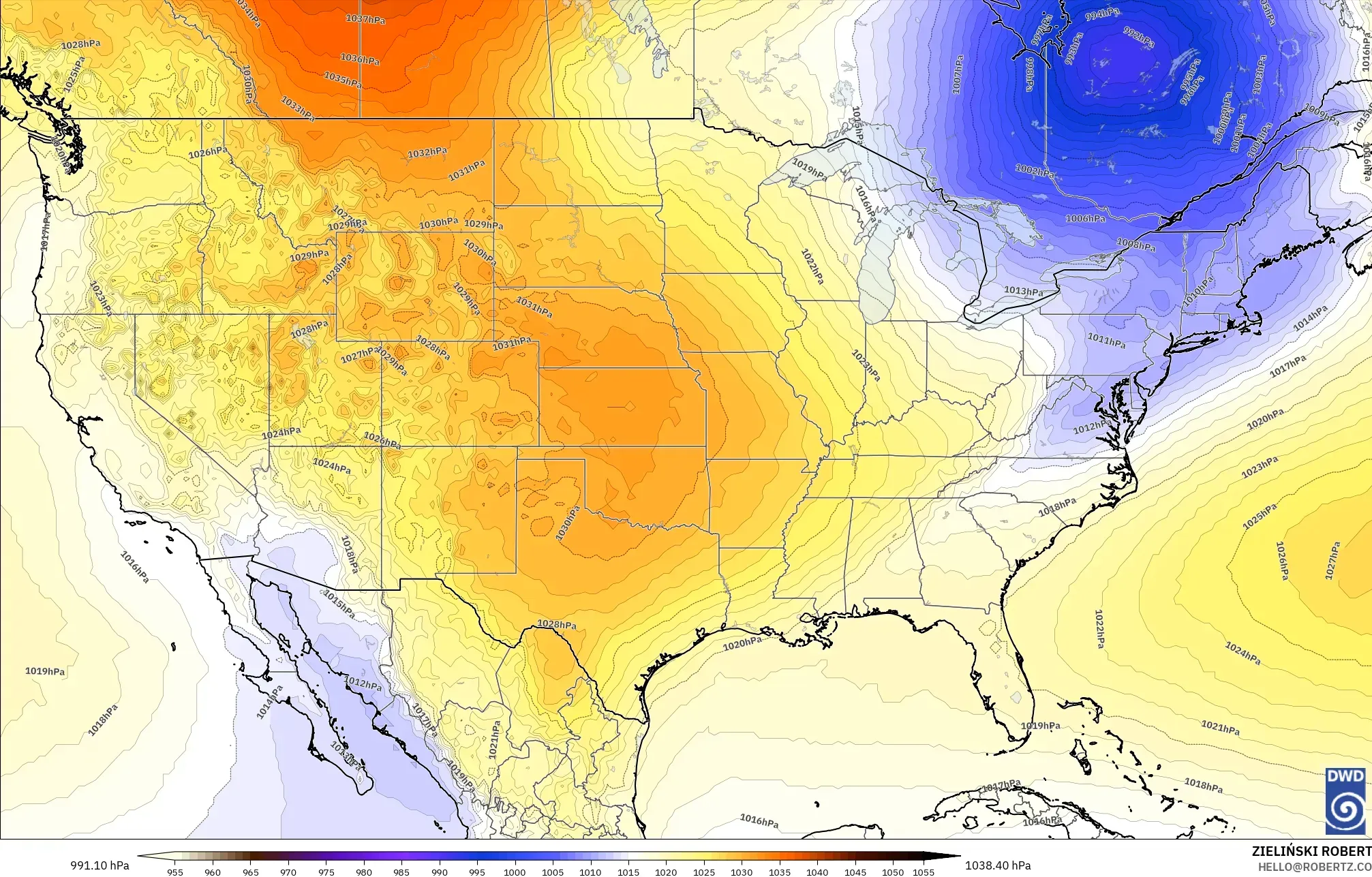 ICON model - United States, Pressure