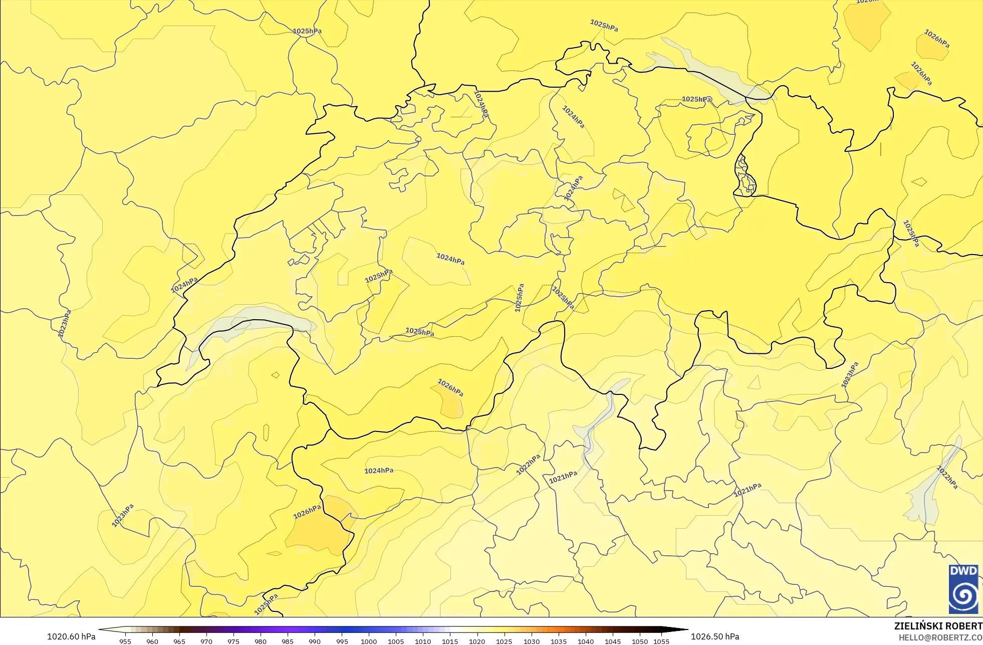 ICON model - Switzerland, Pressure