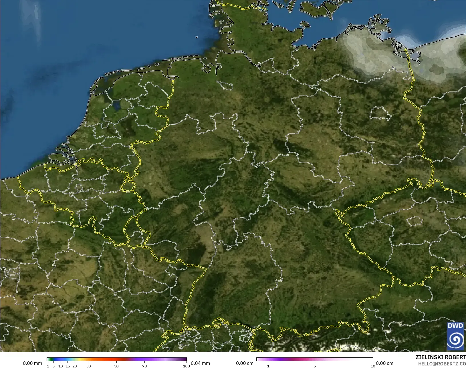 ICON model - Germany, Precipitation, Clouds, and Pressure