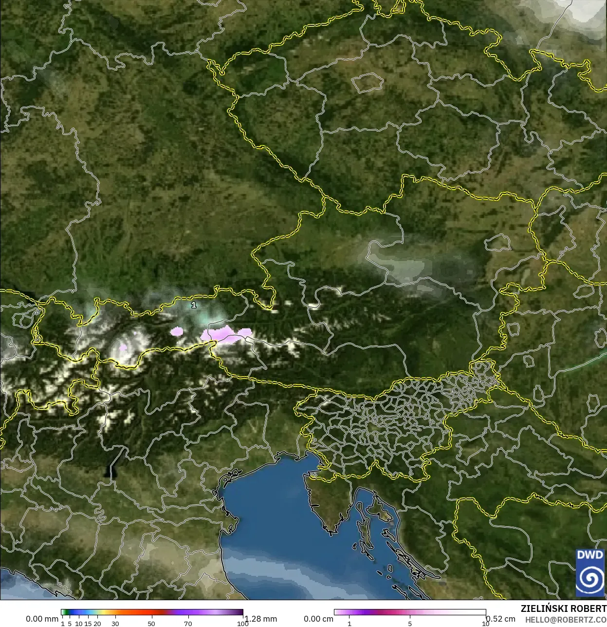 ICON model - Austria, Hujan, Awan dan Tekanan