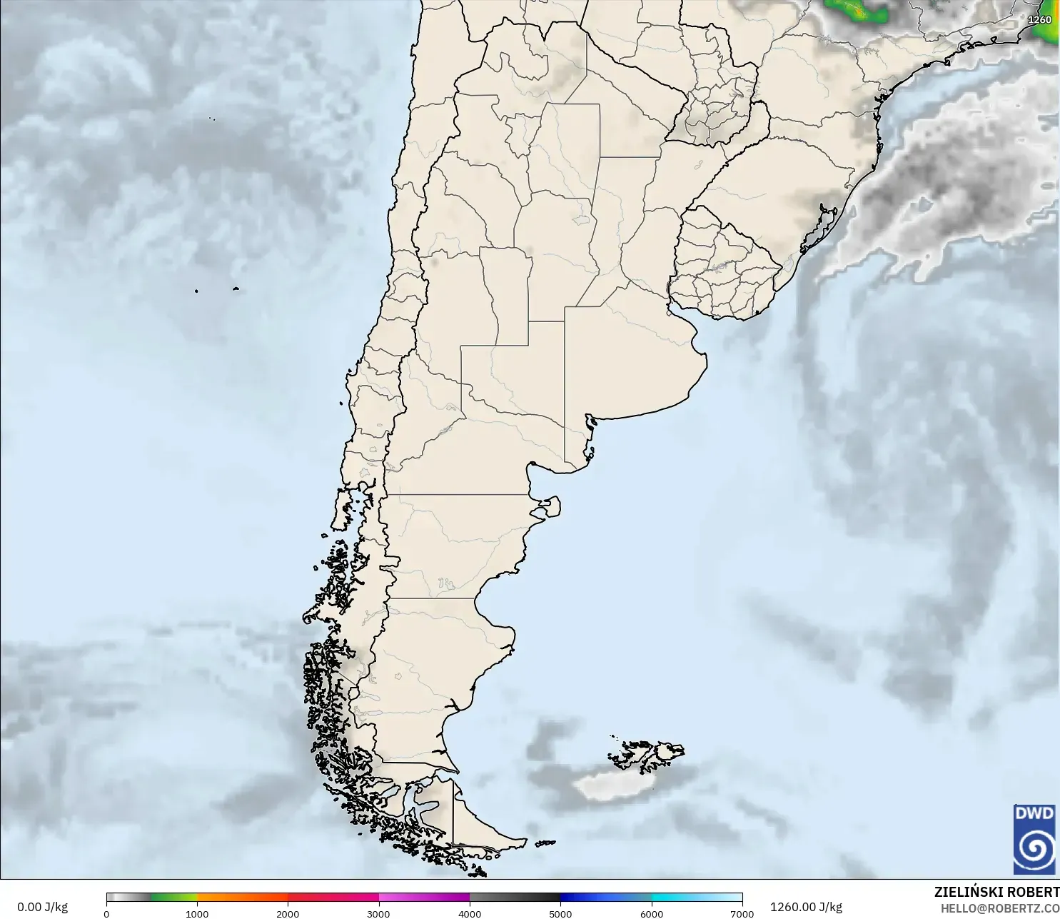 ICON modelo - Argentina, CAPE