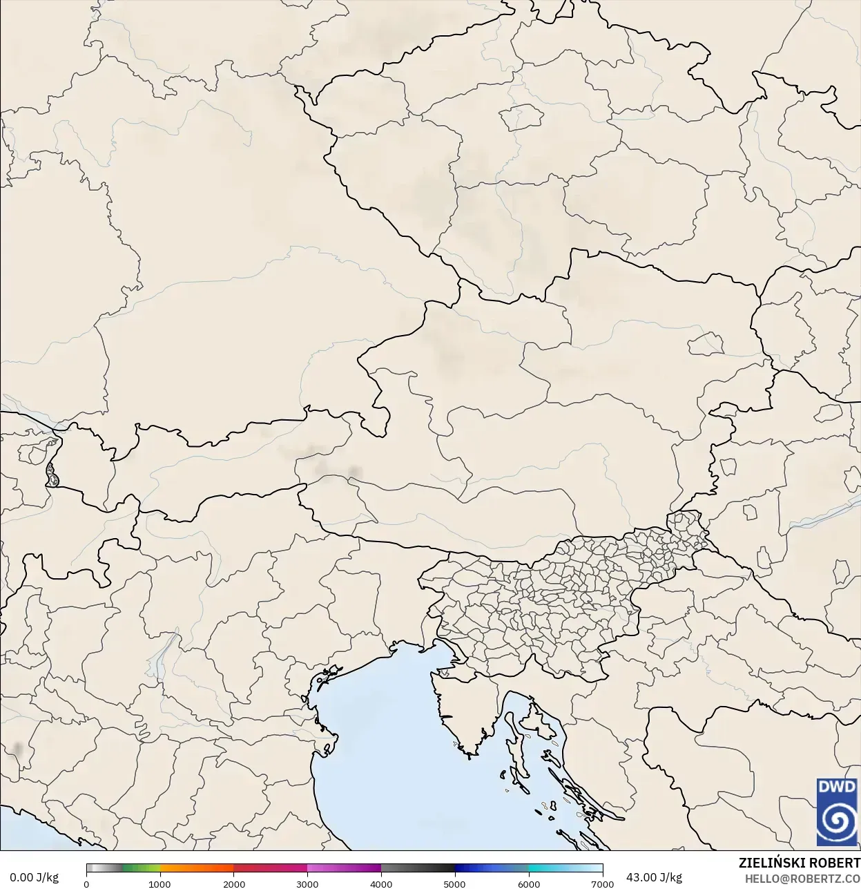 ICON model - Austria, CAPE