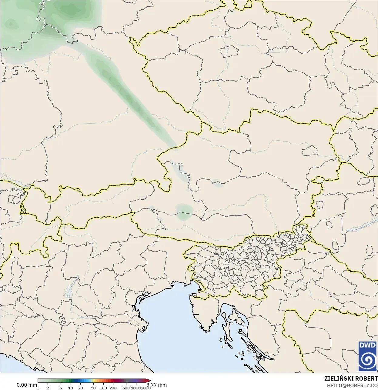 ICON model - Austria, Pengumpulan Hujan