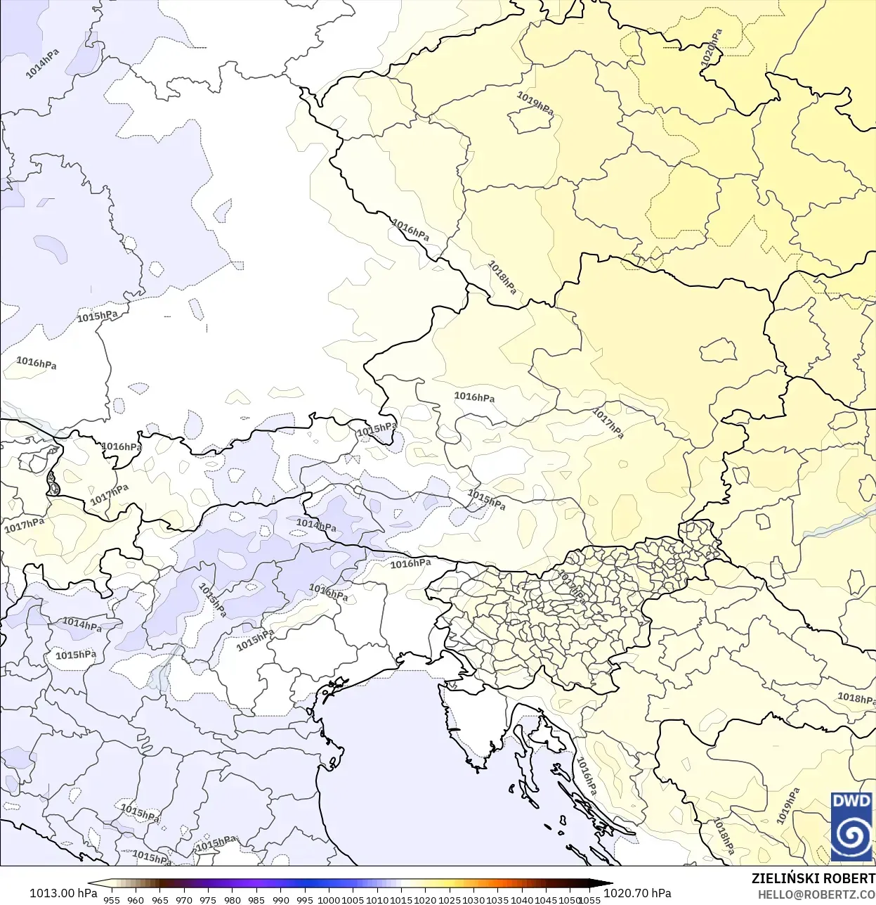 ICON model - Austria, Tekanan