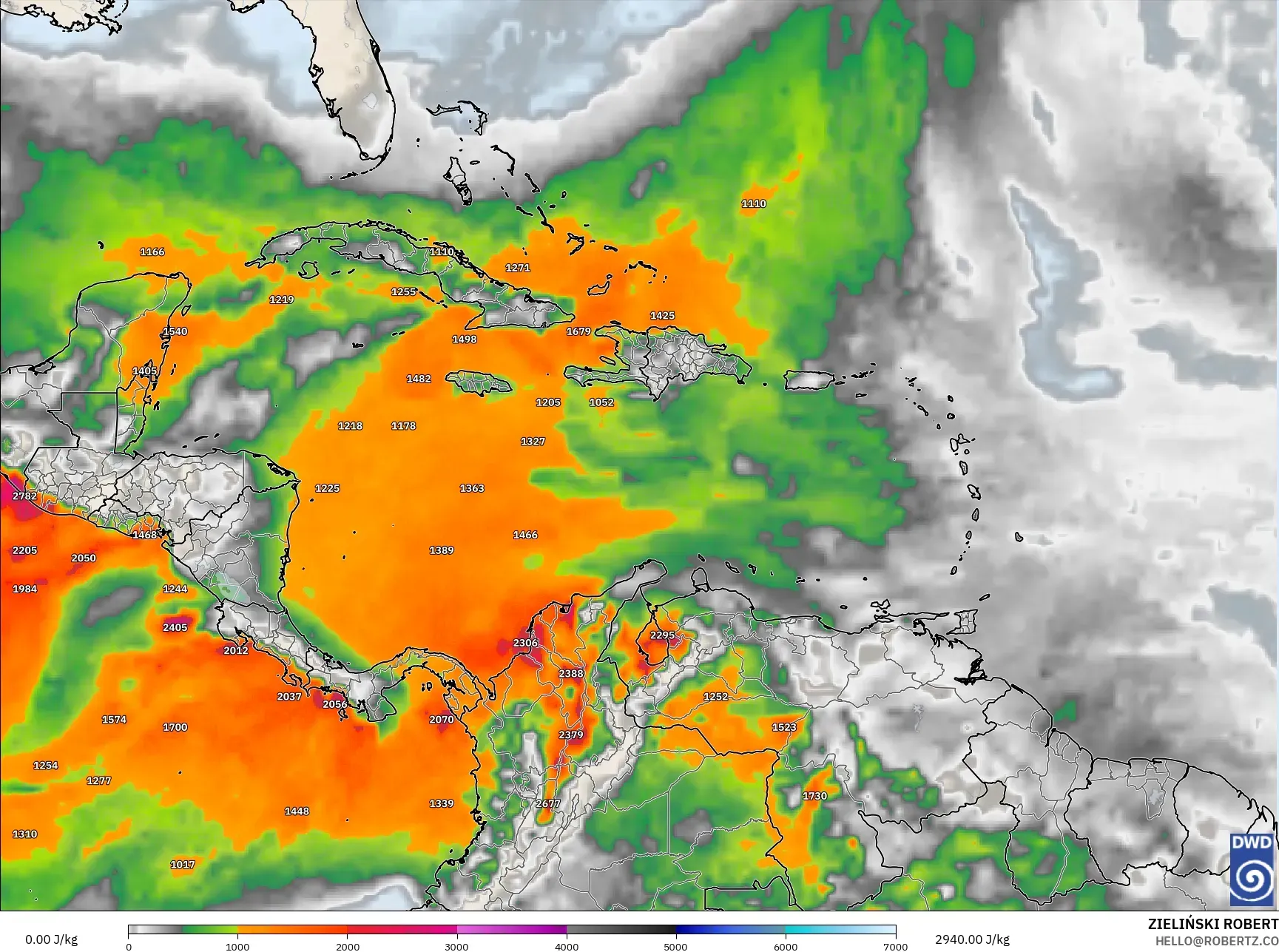 ICON modelo - Caribbean, CAPE