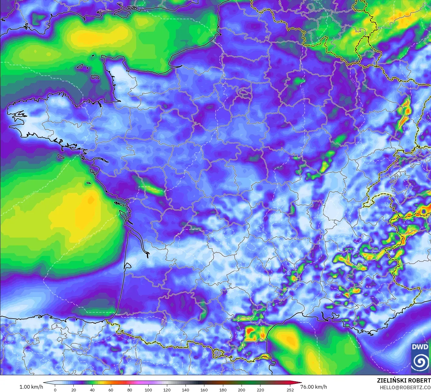 ICON model - Perancis, Hembusan Angin
