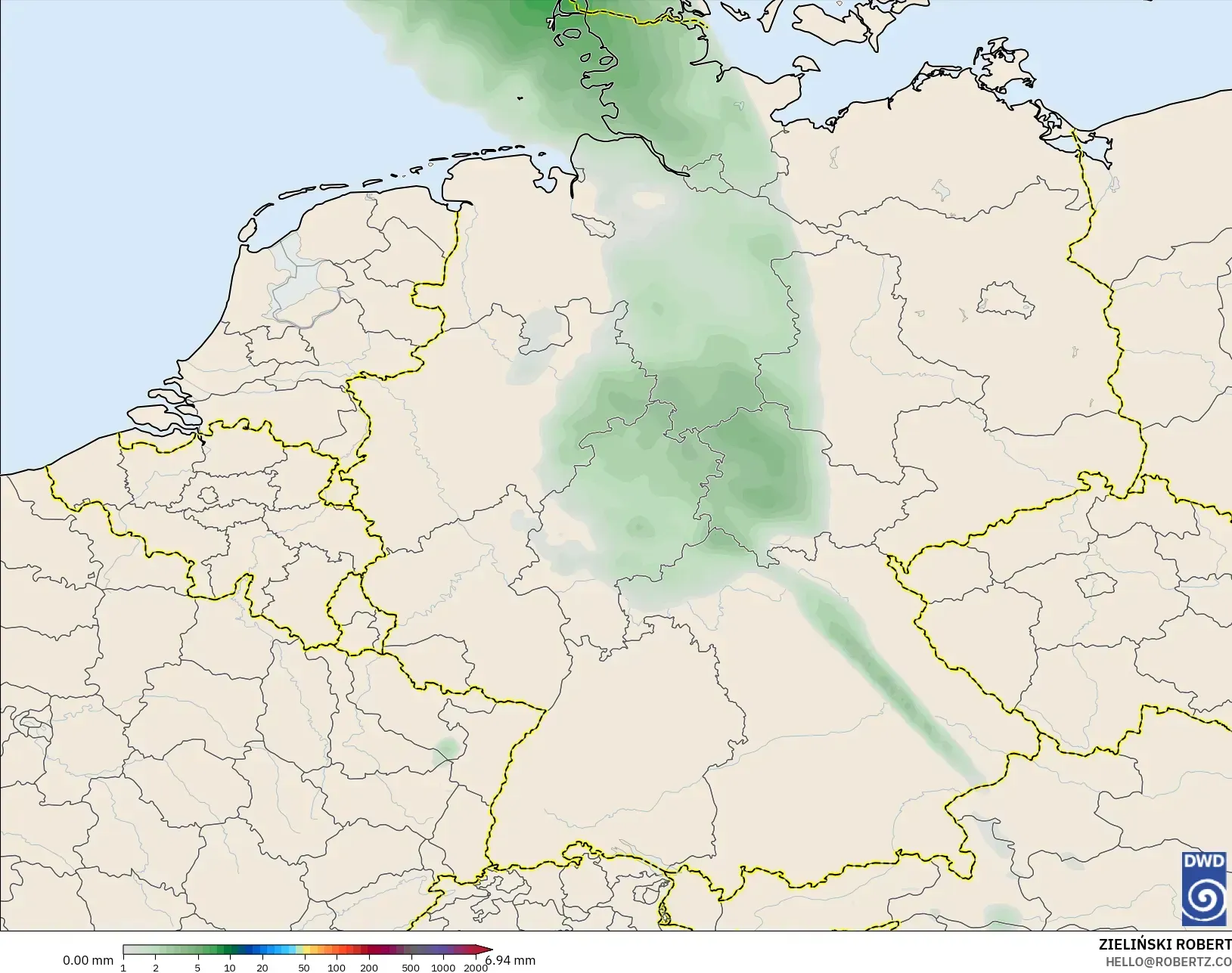 ICON model - Jerman, Pengumpulan Hujan