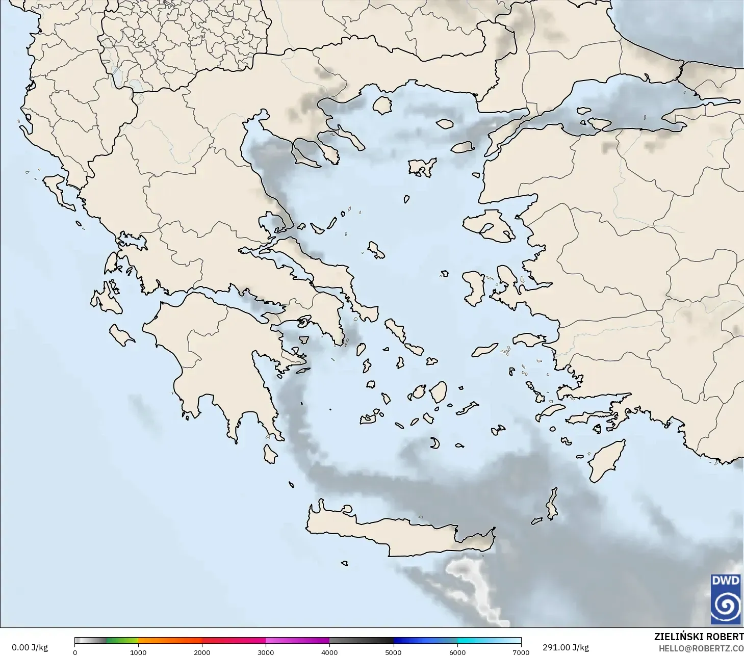 ICON modelo - Greece, CAPE