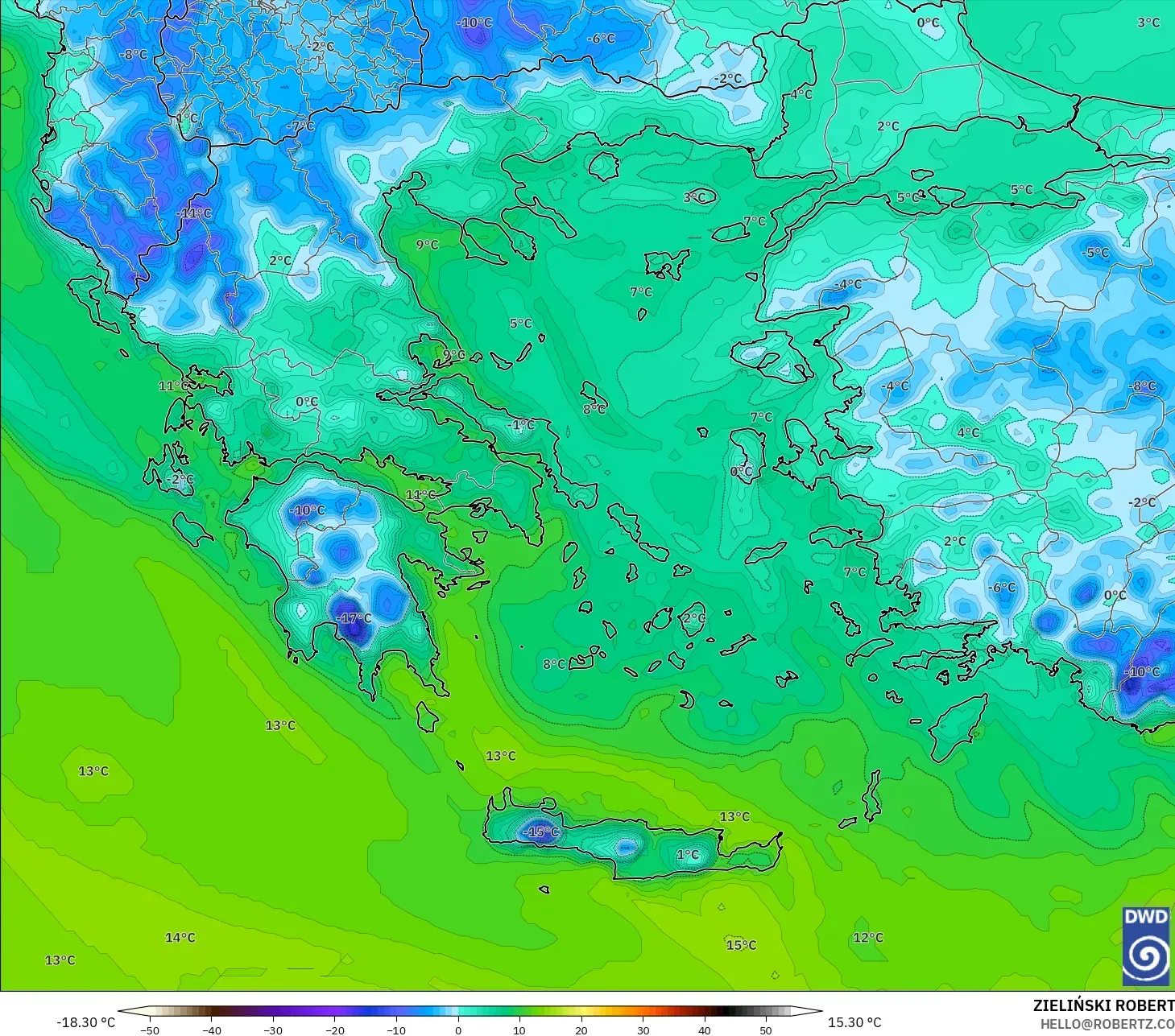 ICON model - Yunani, Takat Embun 2 m