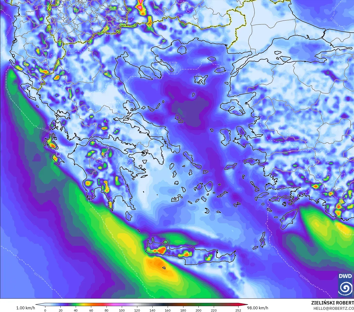 ICON model - Yunani, Hembusan Tertinggi
