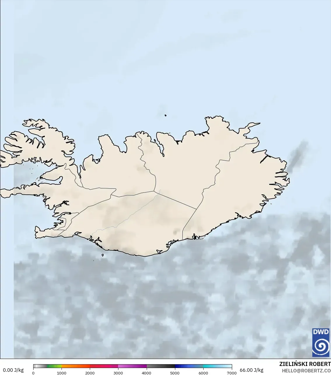 ICON modelo - Iceland, CAPE
