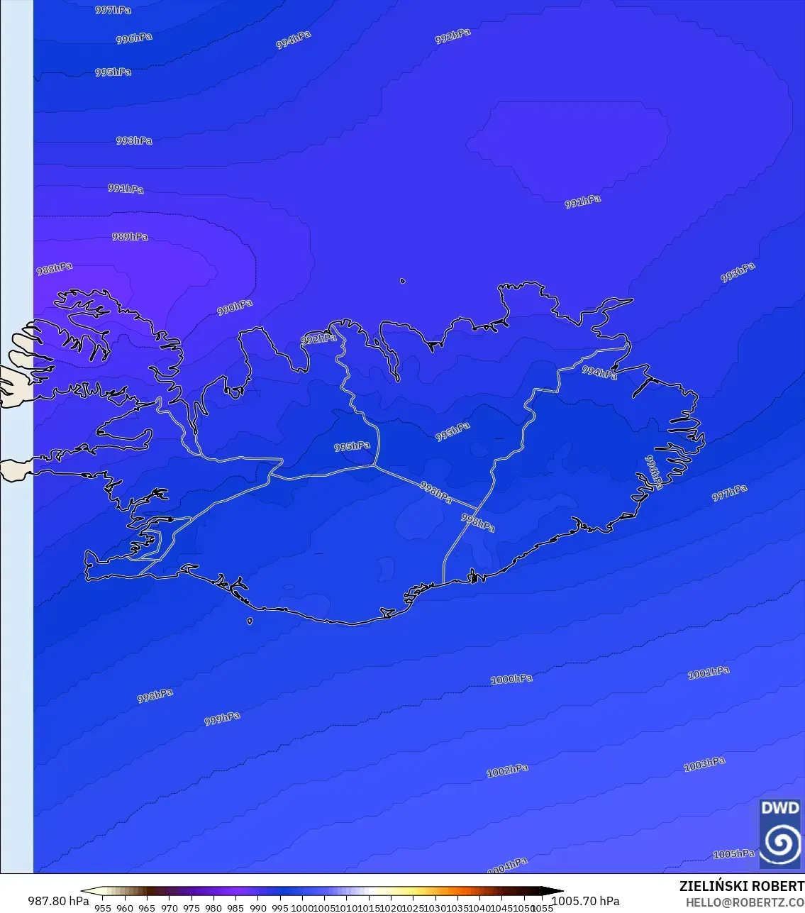 ICON model - Iceland, Tekanan