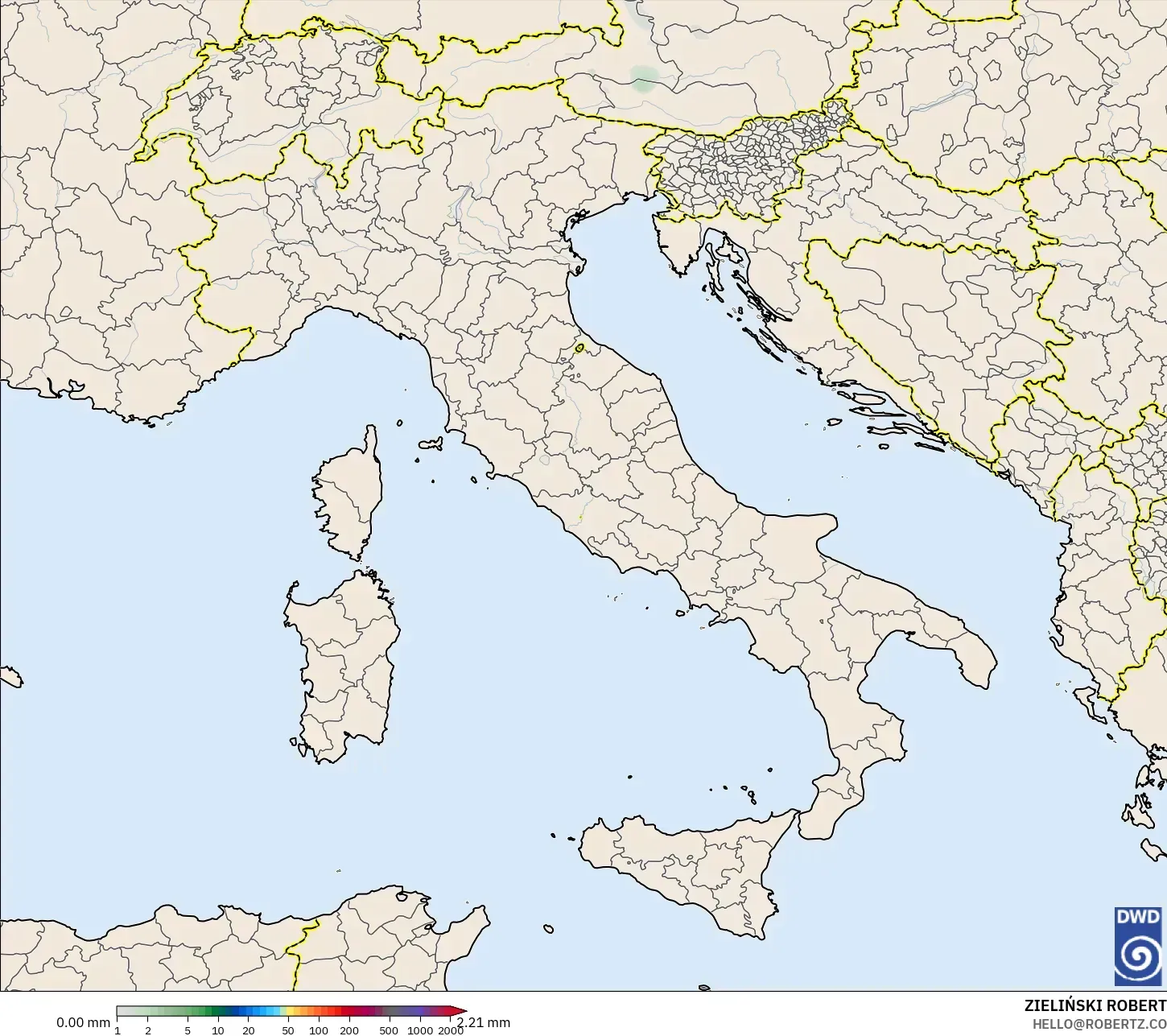 ICON model - Itali, Pengumpulan Hujan