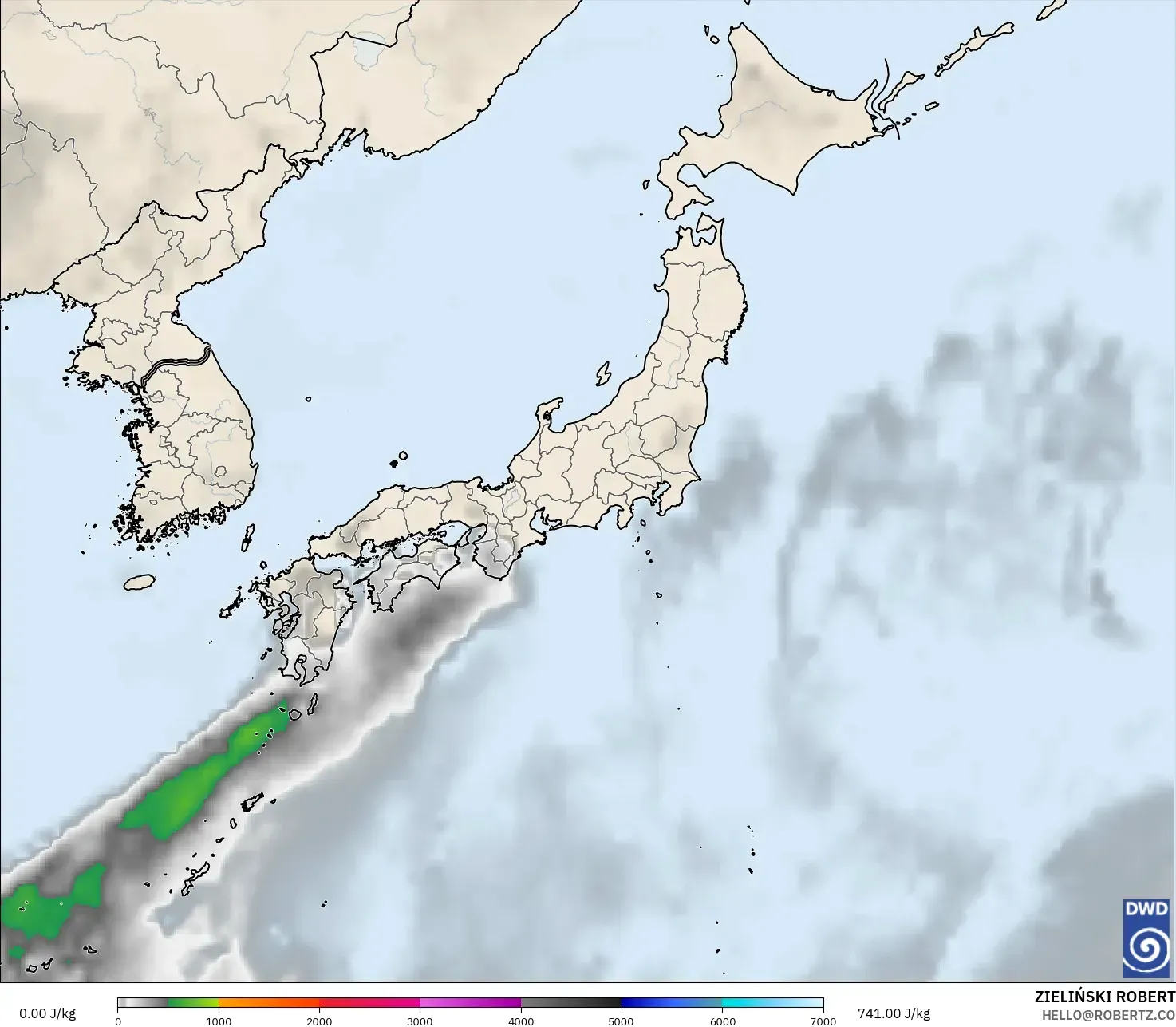 ICON modelo - Japan, CAPE
