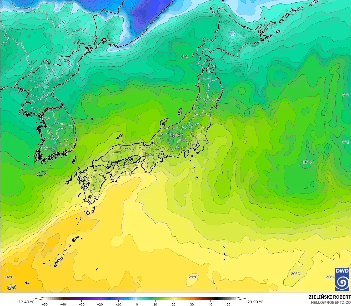 ICON model - Jepun, Takat Embun 2 m