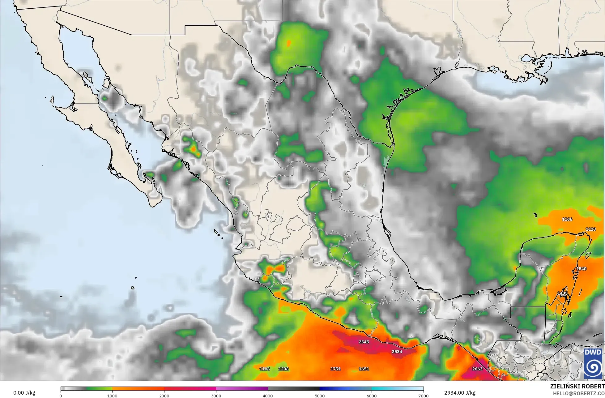 ICON modelo - Mexico, CAPE