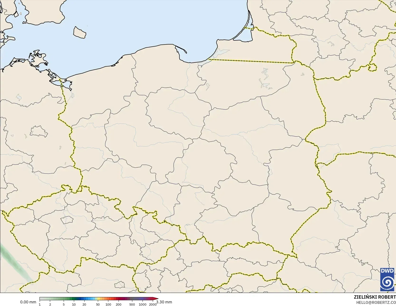 ICON modelo - Poland, Precipitation Accumulation