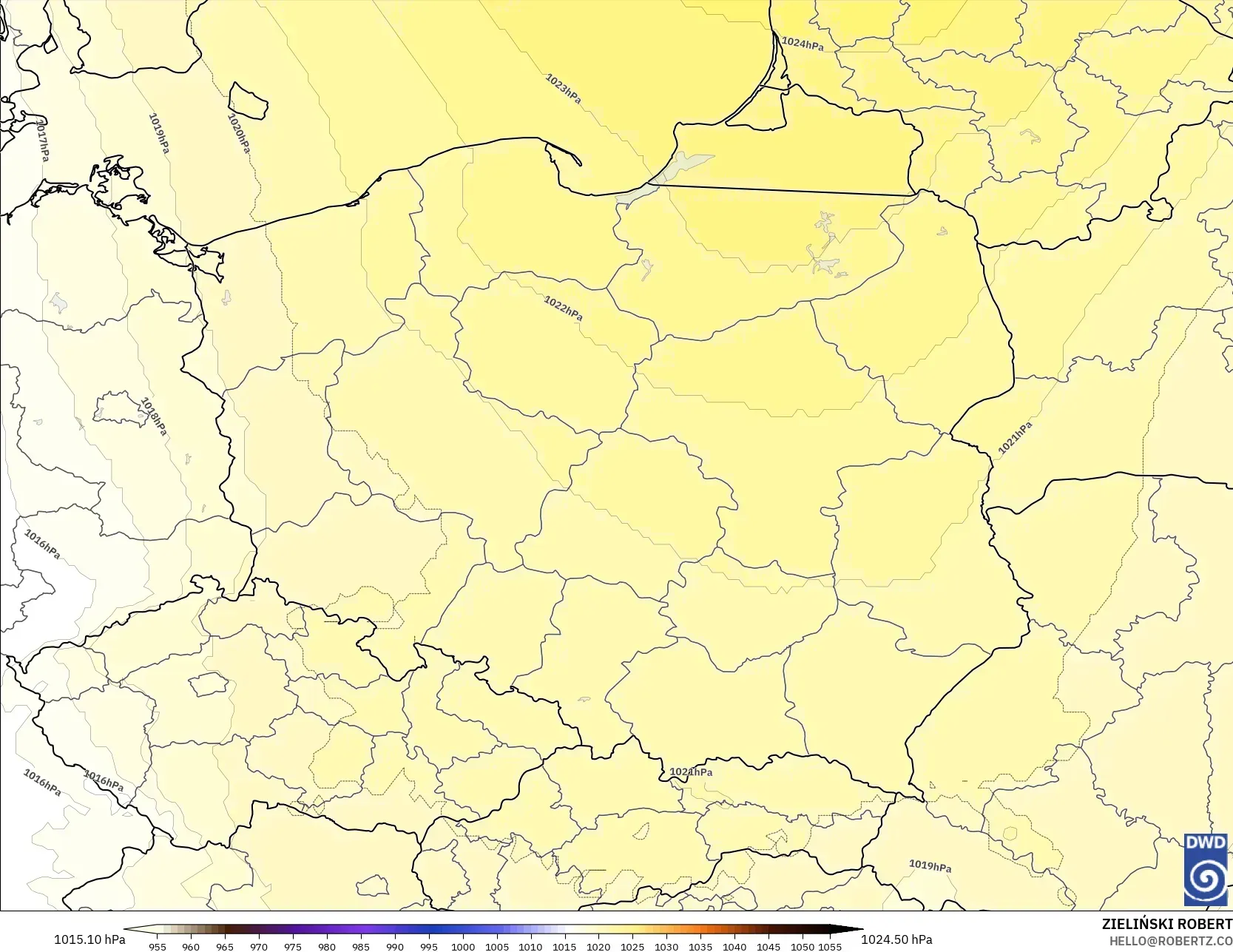 ICON modelo - Poland, Pressure
