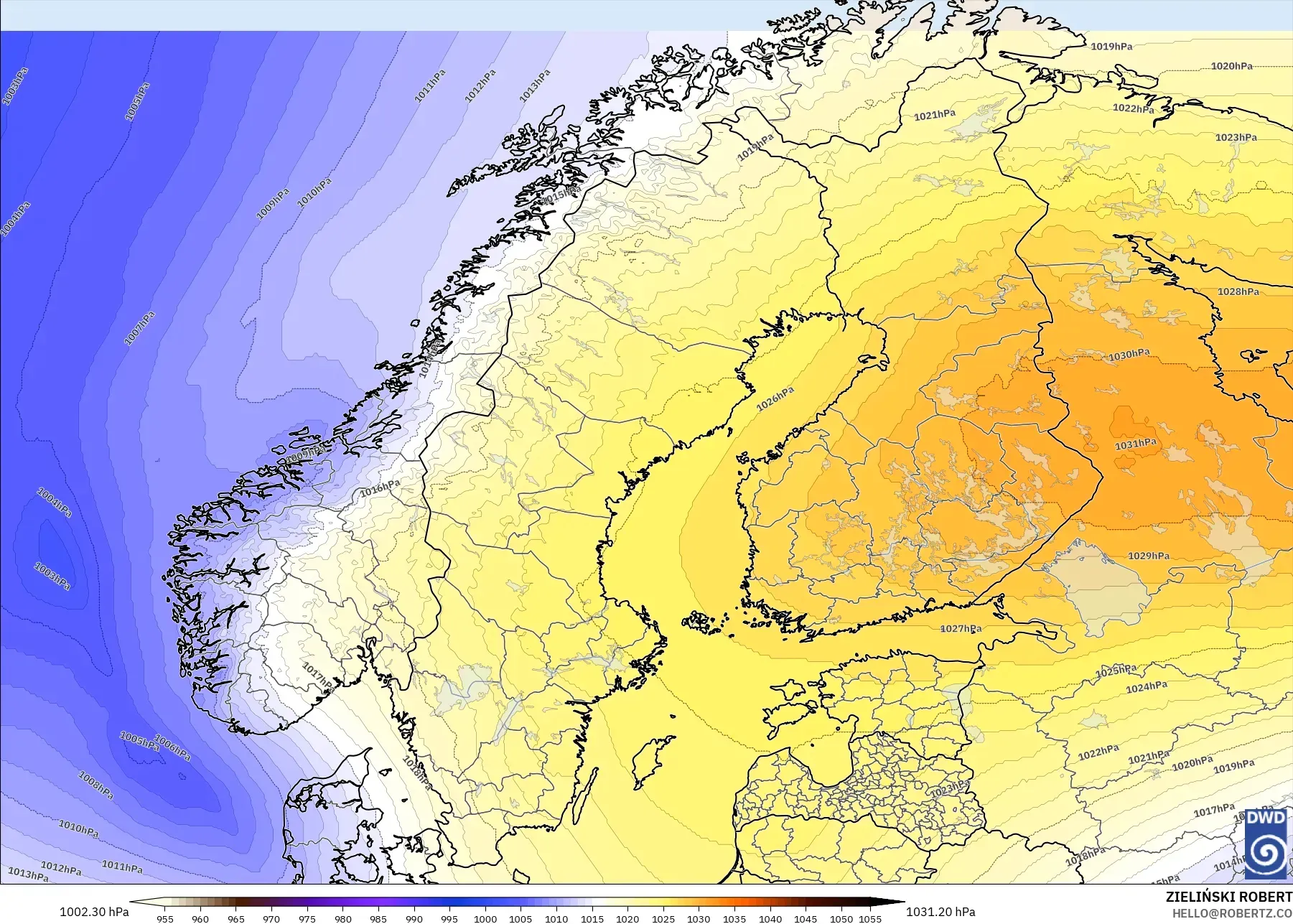 ICON model - Skandinavia, Tekanan