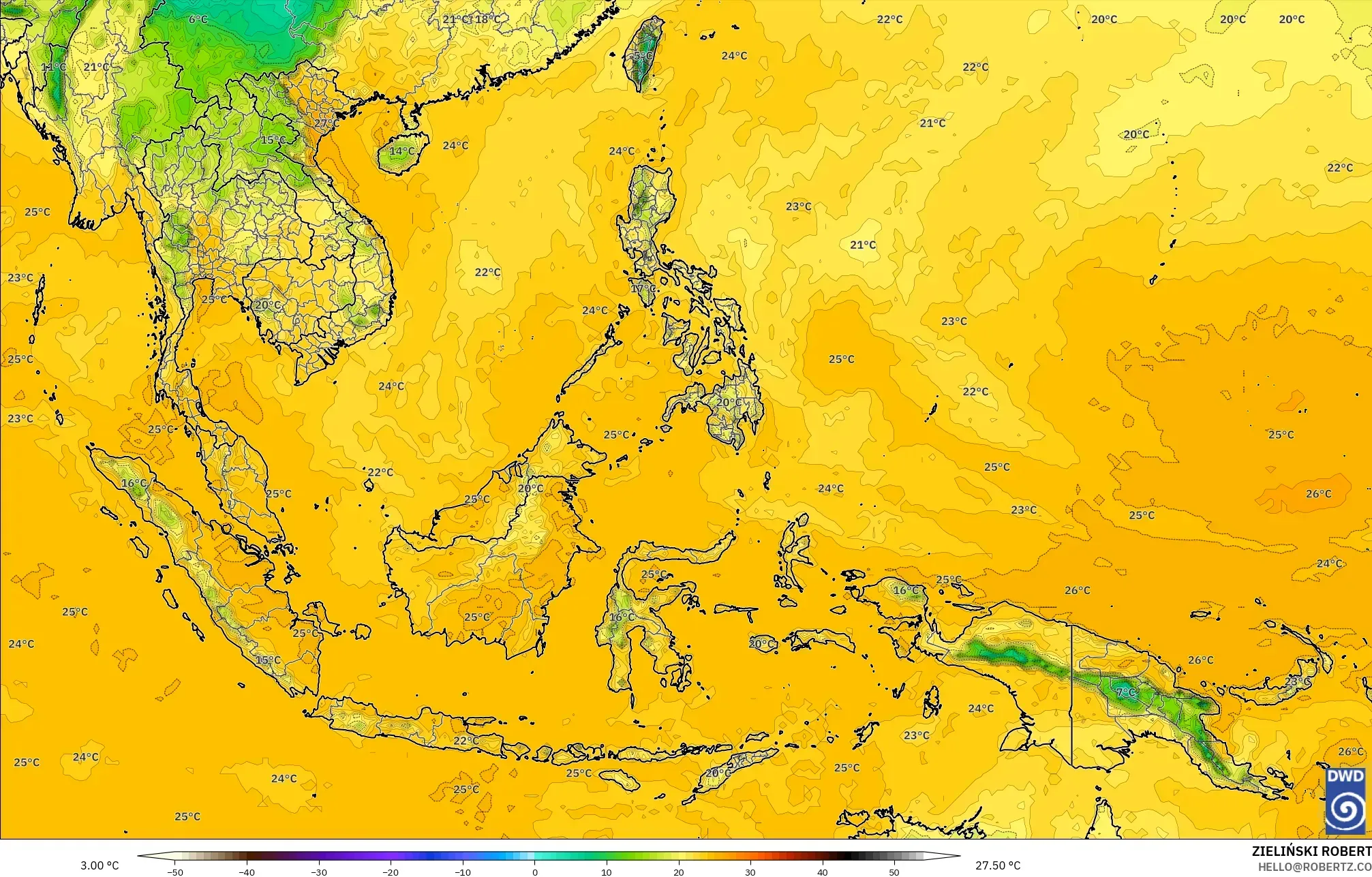 ICON model - Asia Tenggara, Takat Embun 2 m