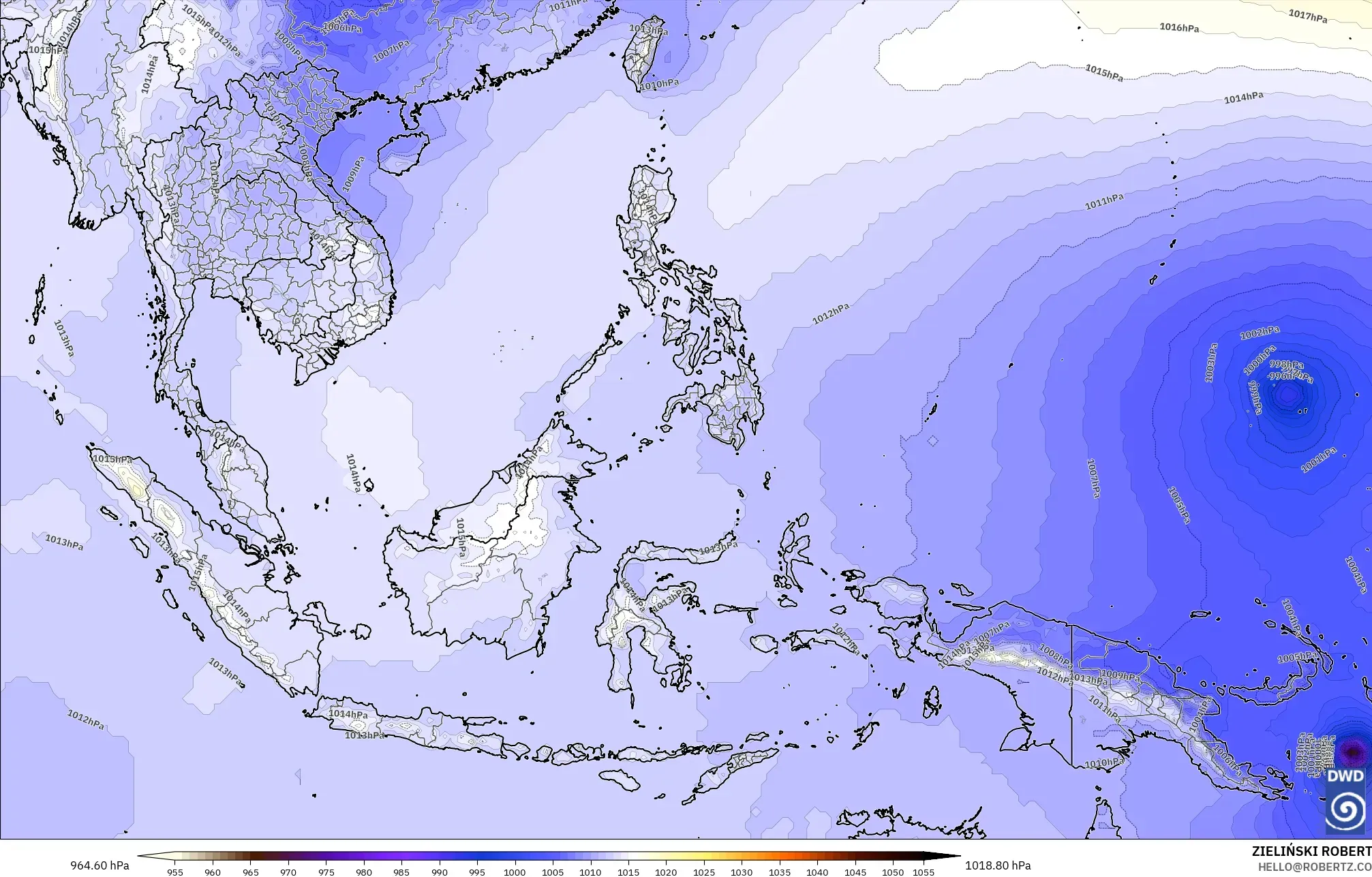 ICON modelo - South East Asia, Pressure