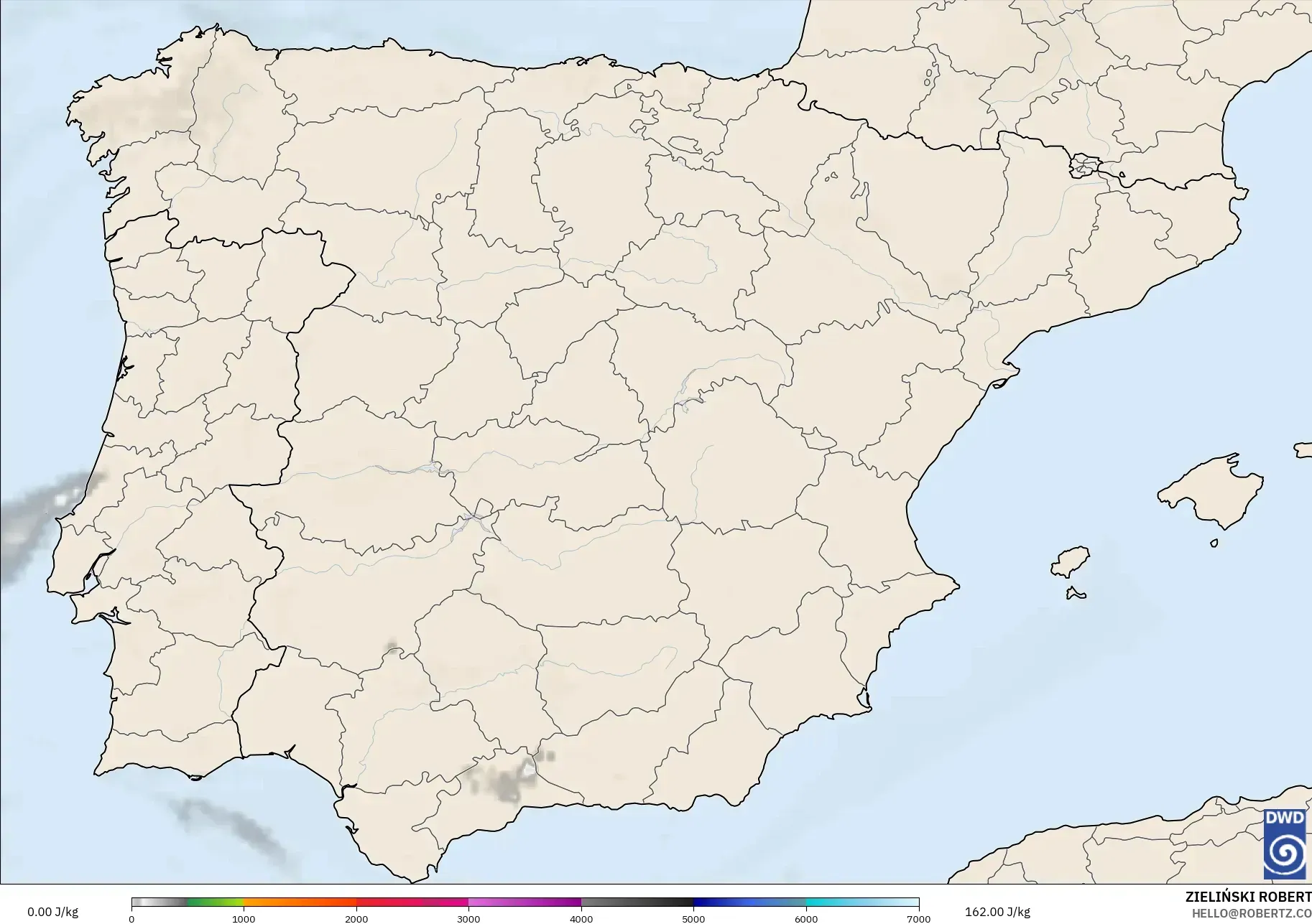 ICON model - Sepanyol, CAPE