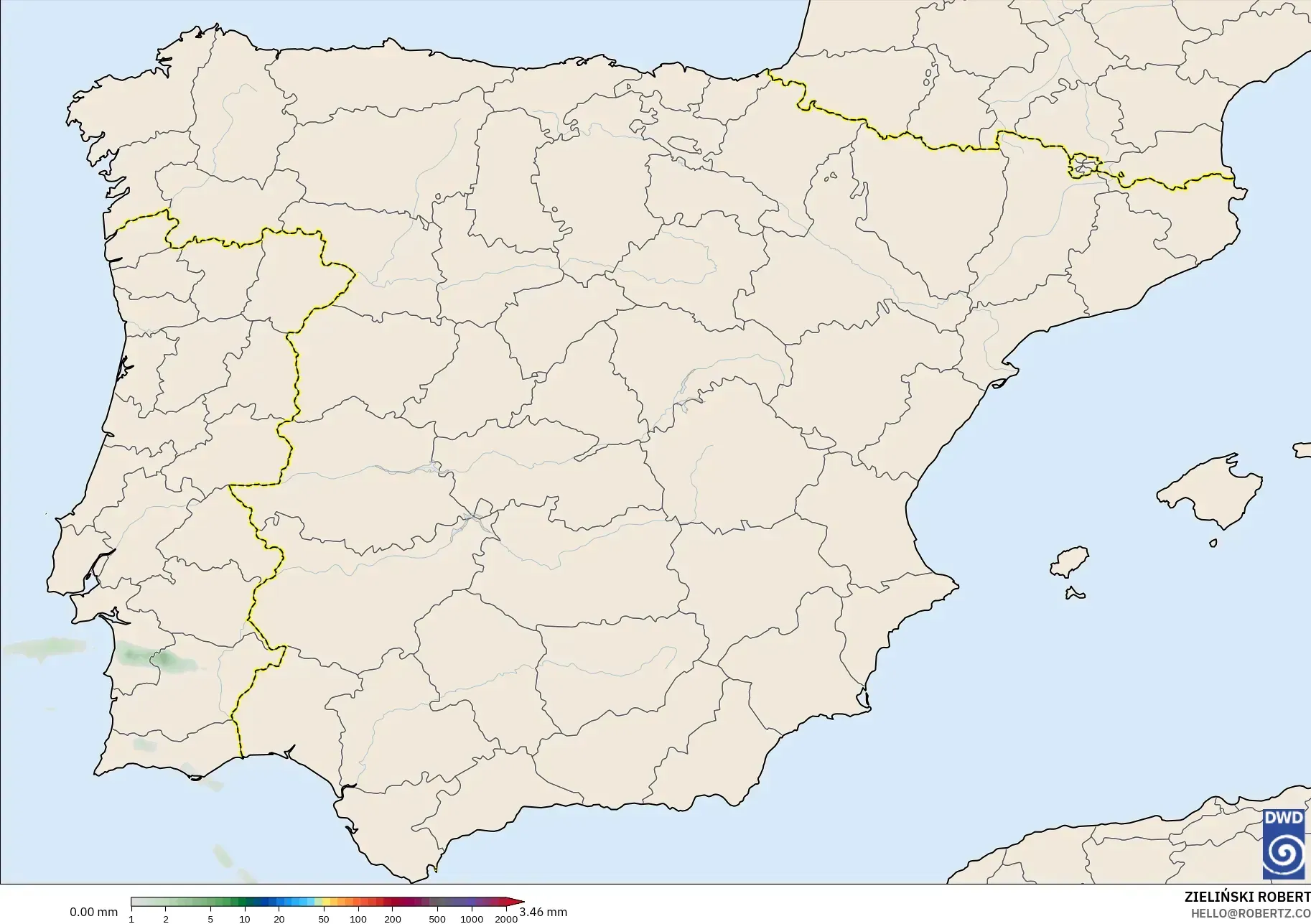 ICON model - Sepanyol, Pengumpulan Hujan