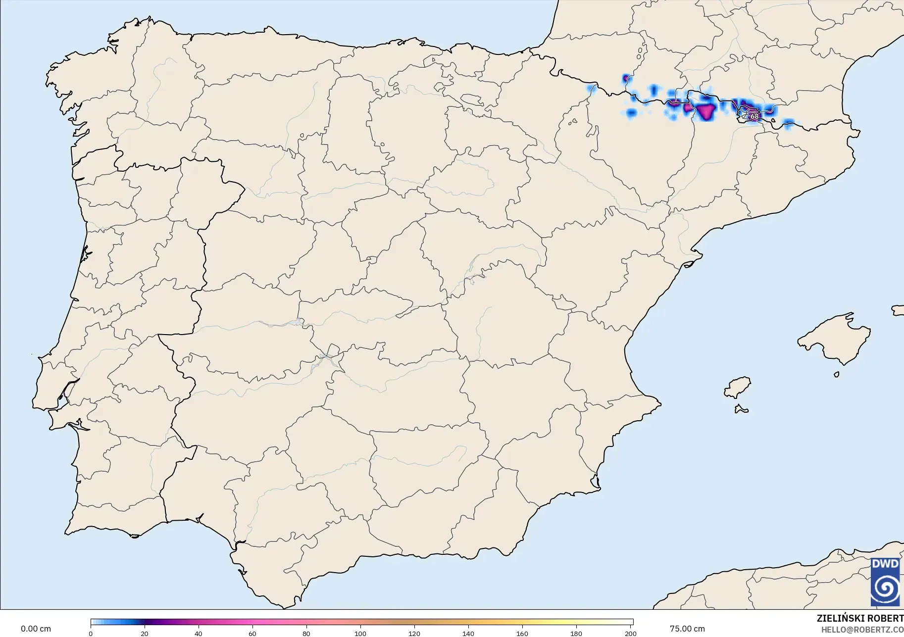 ICON model - Sepanyol, Ketebalan Salji