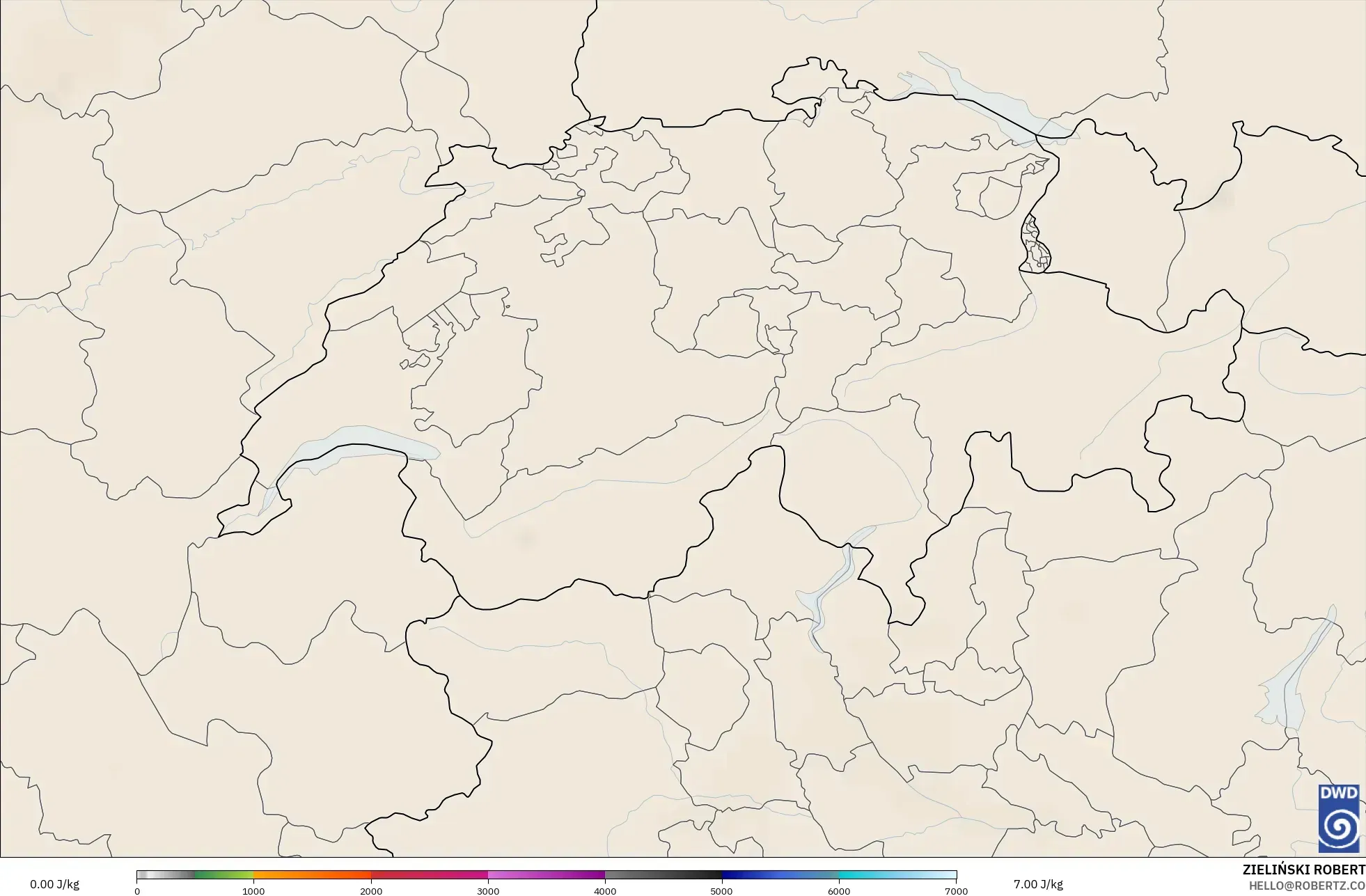 ICON model - Switzerland, CAPE