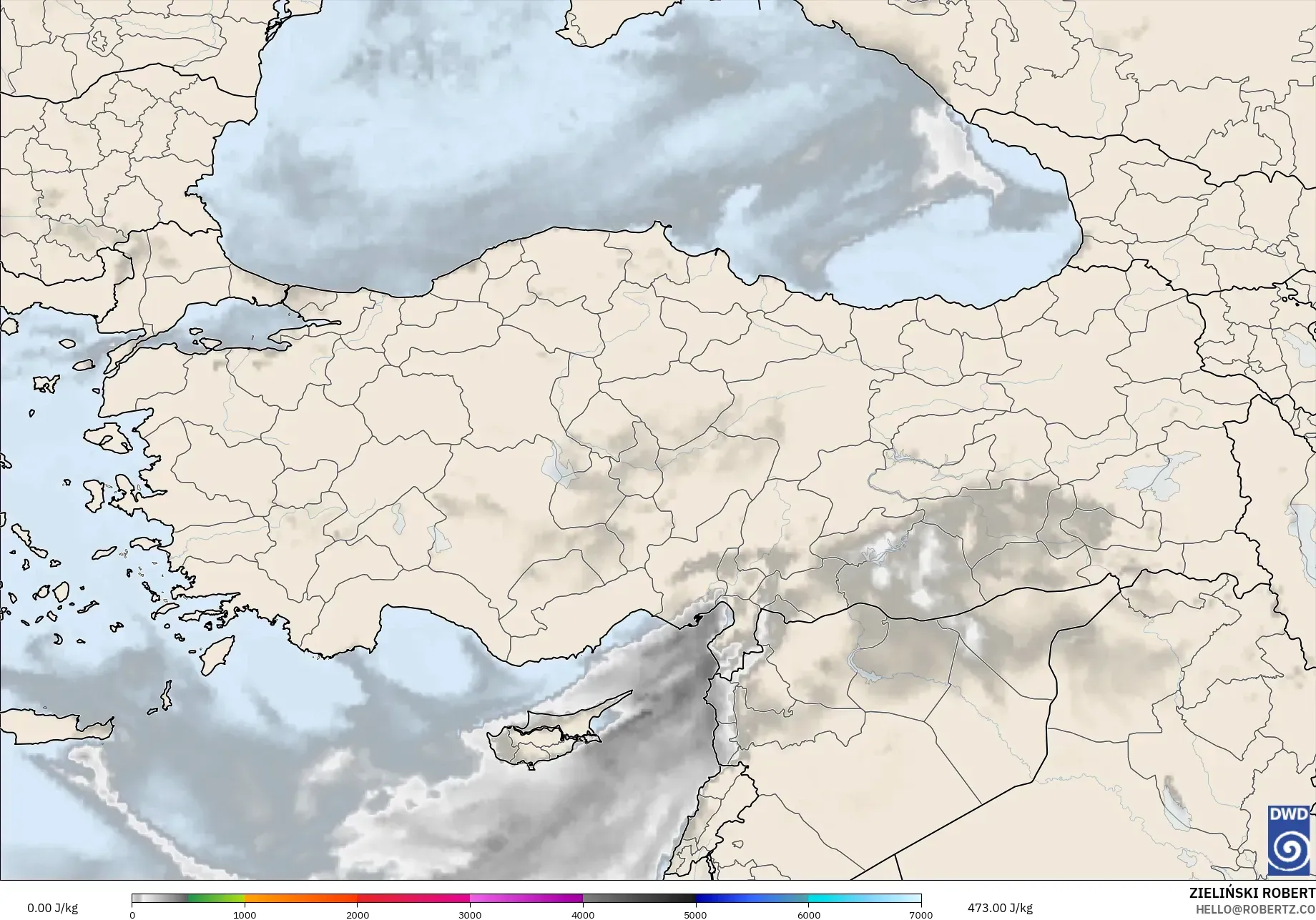 ICON model - Turki, CAPE