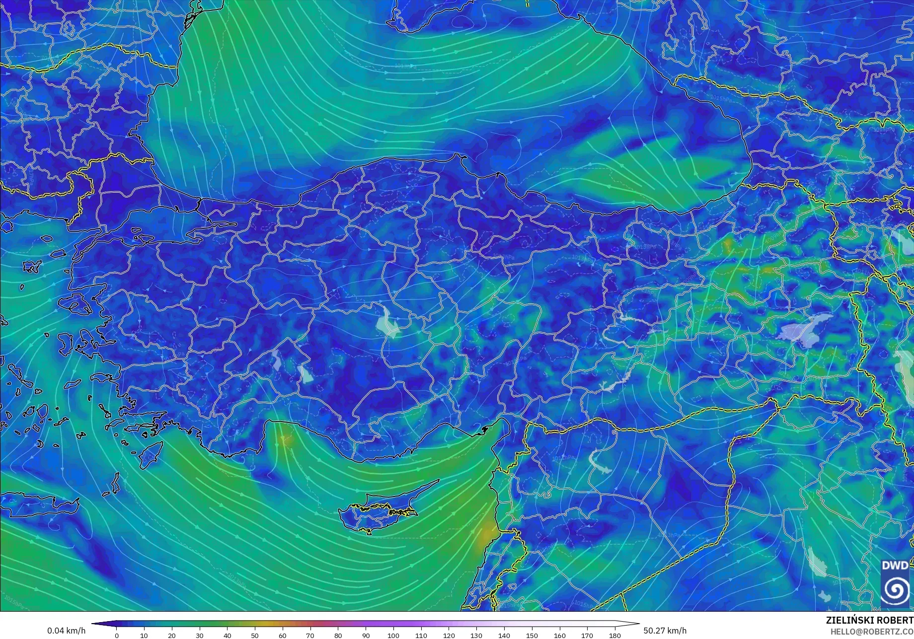 ICON model - Turki, Angin 10 m