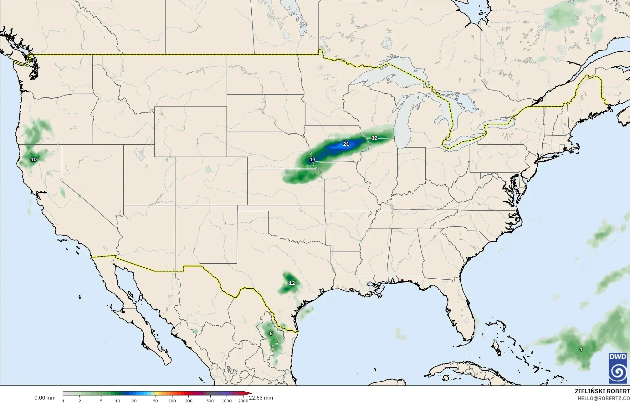 ICON model - Amerika Syarikat, Pengumpulan Hujan