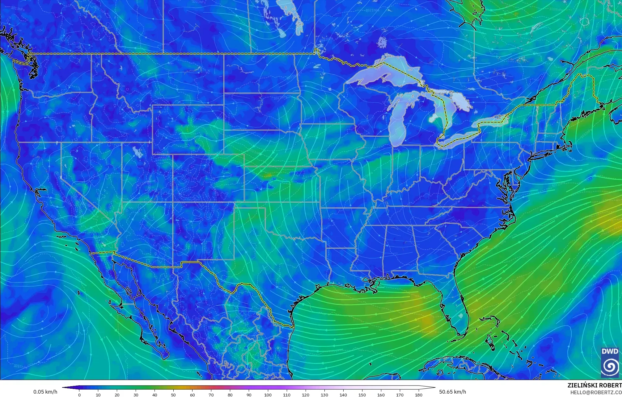 ICON model - Amerika Syarikat, Angin 10 m