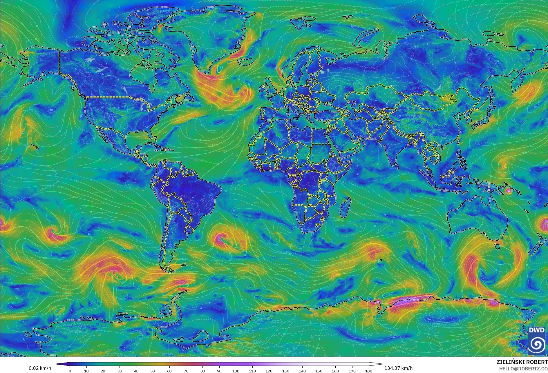 ICON model - Dunia, Angin 10 m