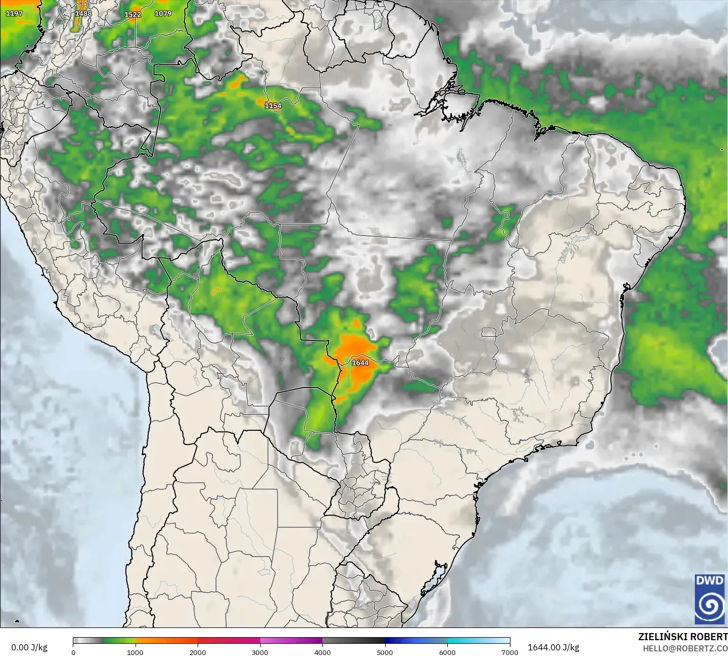 ICON model - Brasil, CAPE