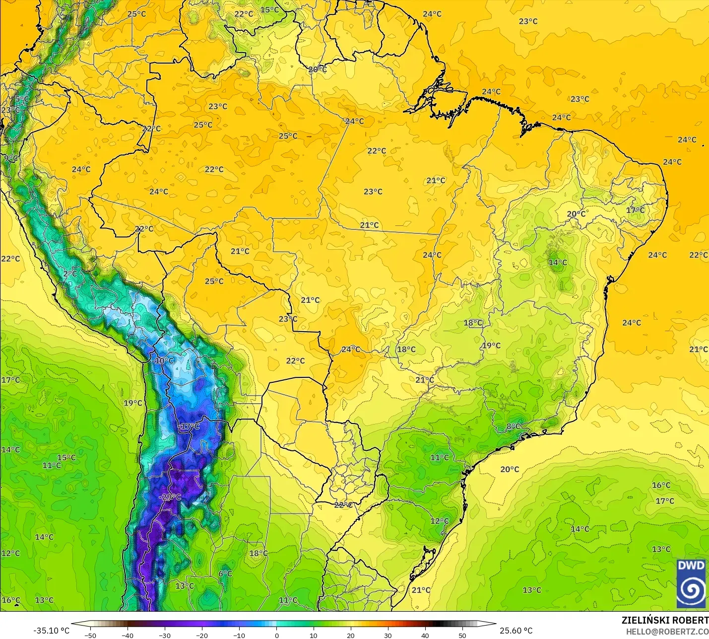 ICON model - Brasil, Titik Embun 2 m