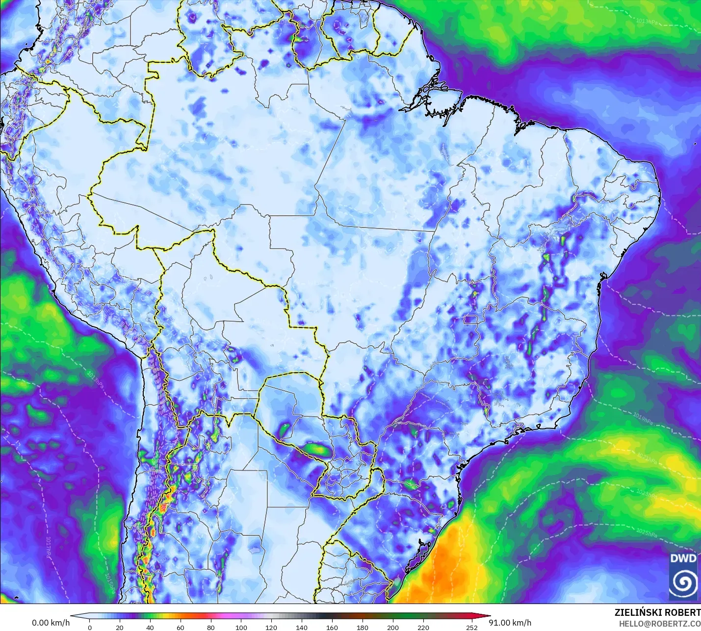 ICON model - Brasil, Hembusan Angin