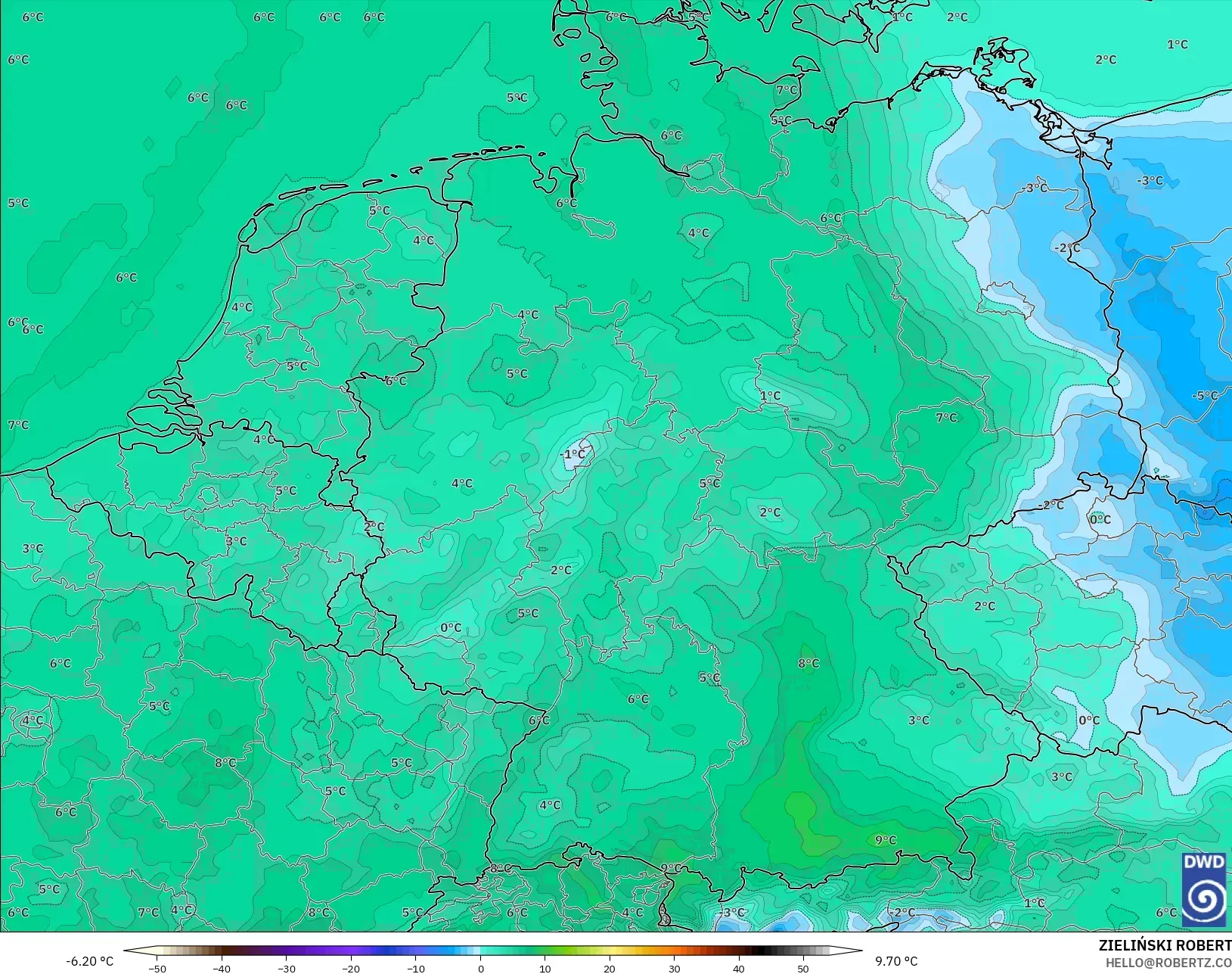 ICON model - Jerman, Titik Embun 2 m