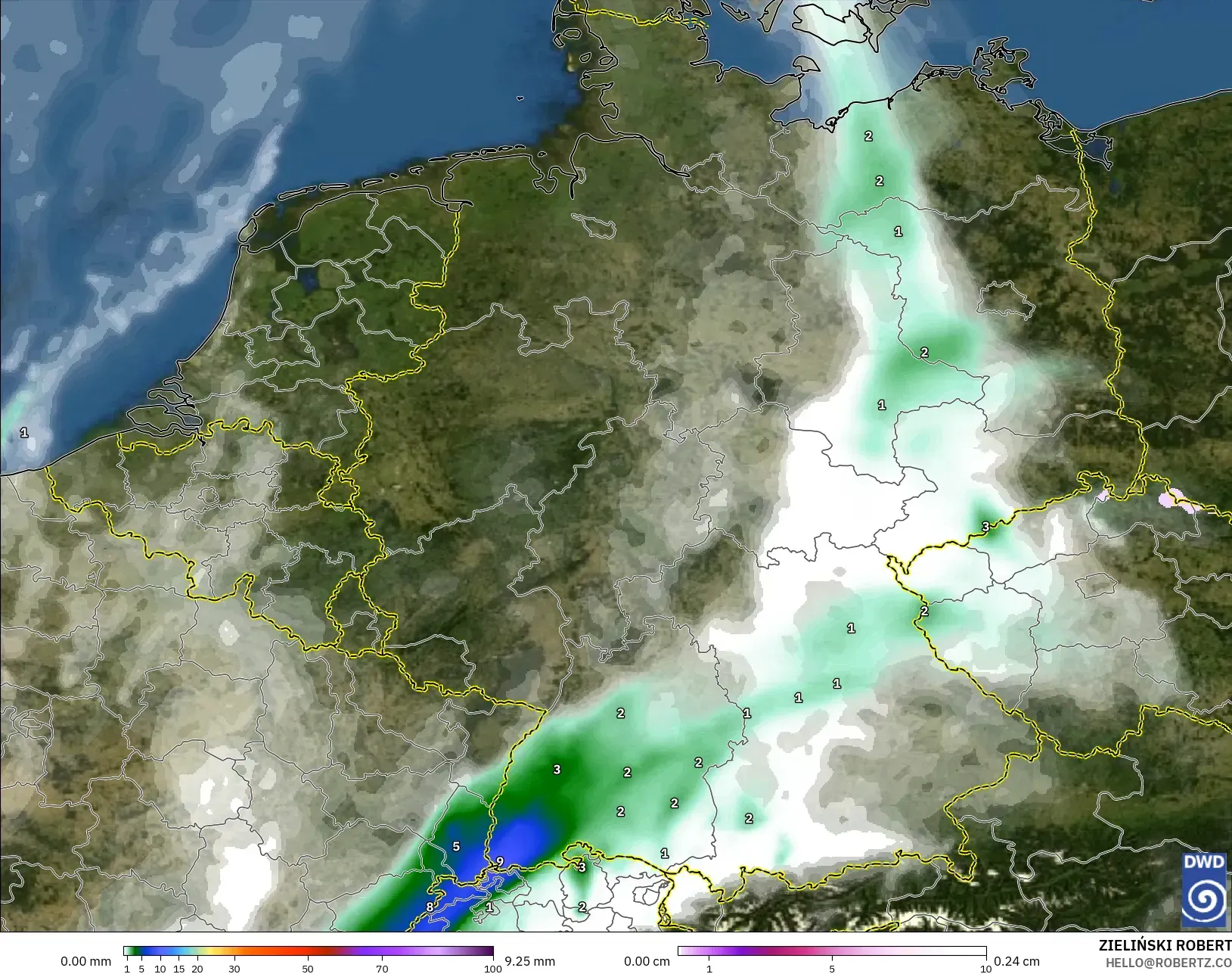 ICON model - Jerman, Curah Hujan, Awan, dan Tekanan